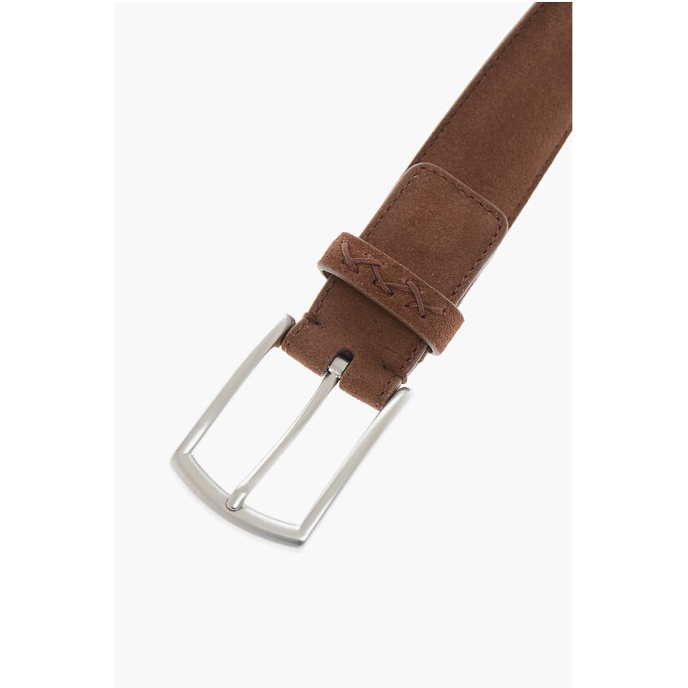 Ermenegildo Zegna Metal Buckle Suede Belt