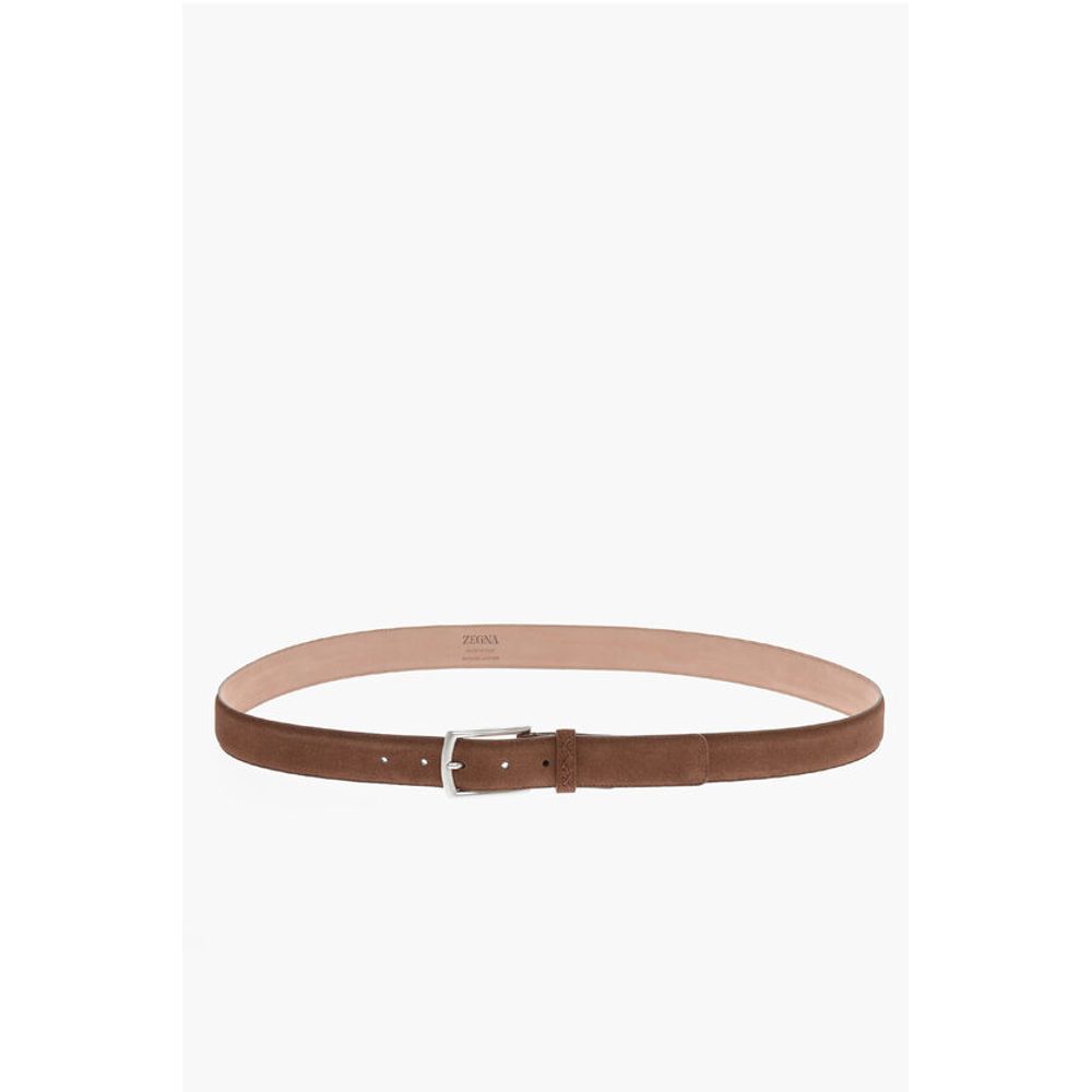 Ermenegildo Zegna Metal Buckle Suede Belt