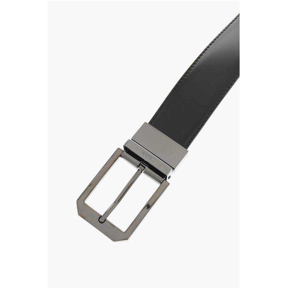 Ermenegildo Zegna Leather and Textured Leather Reversible Belt