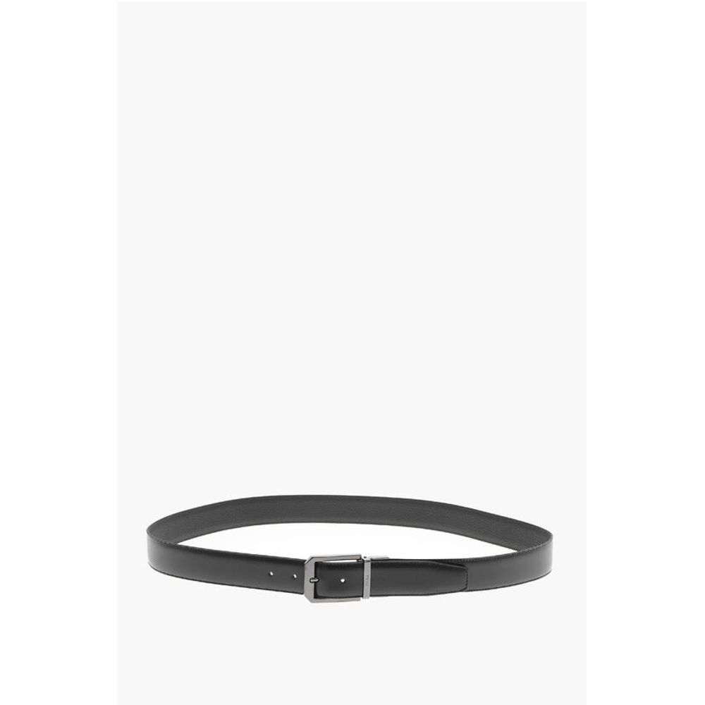 Ermenegildo Zegna Leather and Textured Leather Reversible Belt