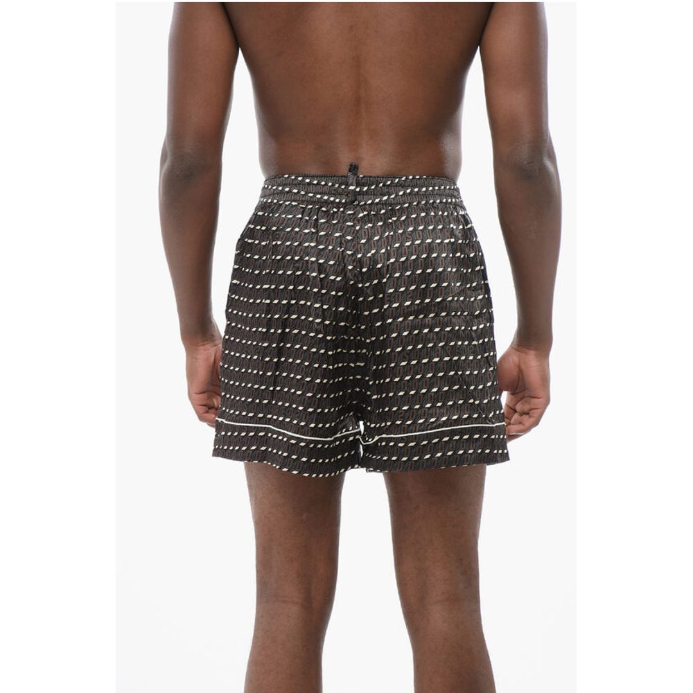 Dsquared² Monogram Silk Blend Pijama Shorts