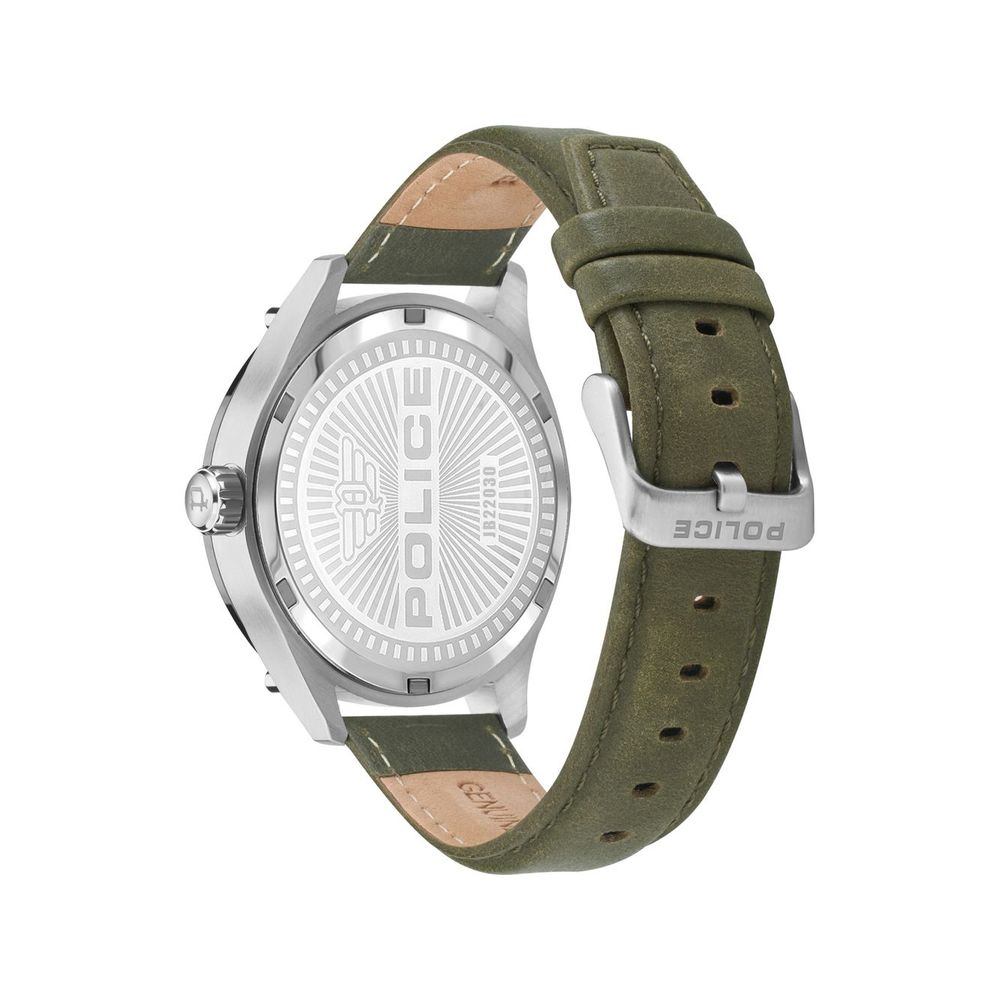 Police Green Leather Watch