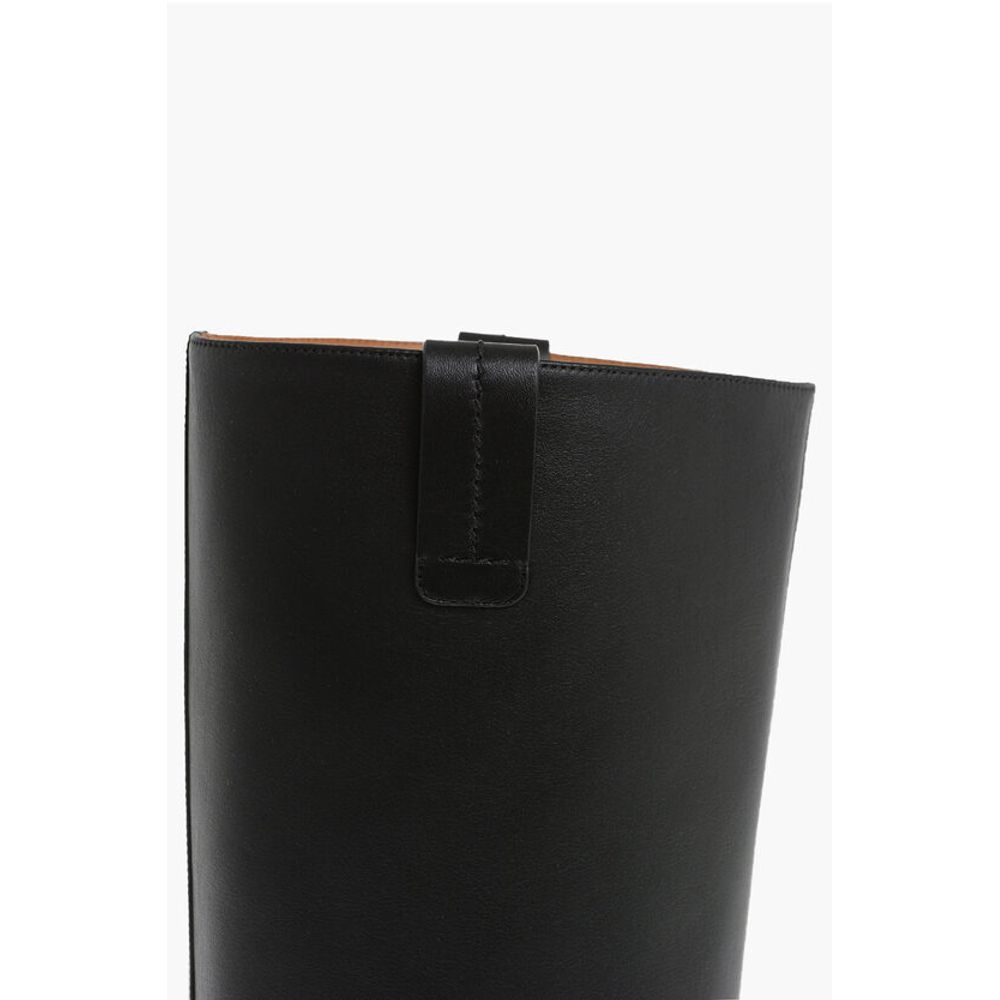 Chloé Leather High Boots with Embossed Stitches