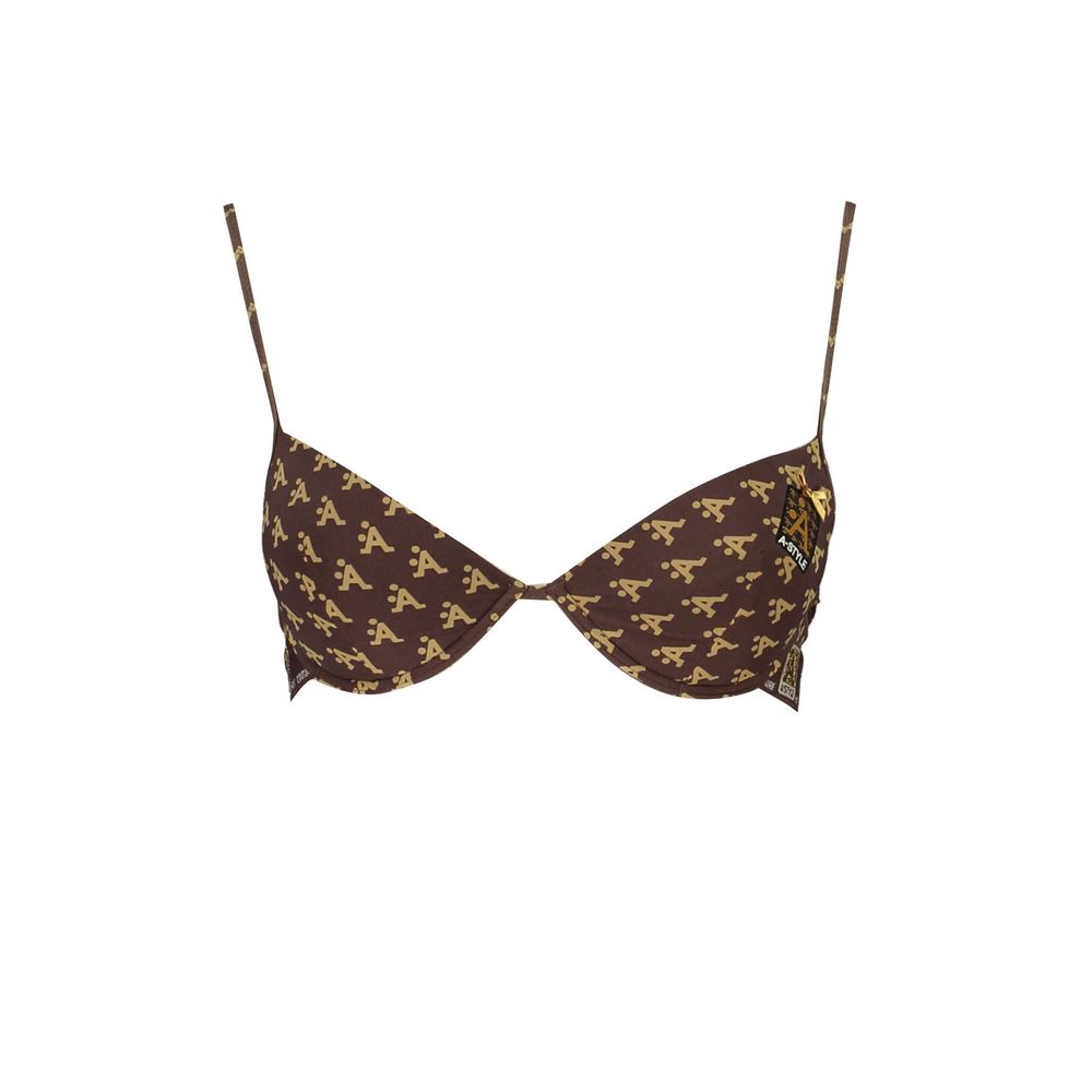 A-Style Brown Nylon Women Bra