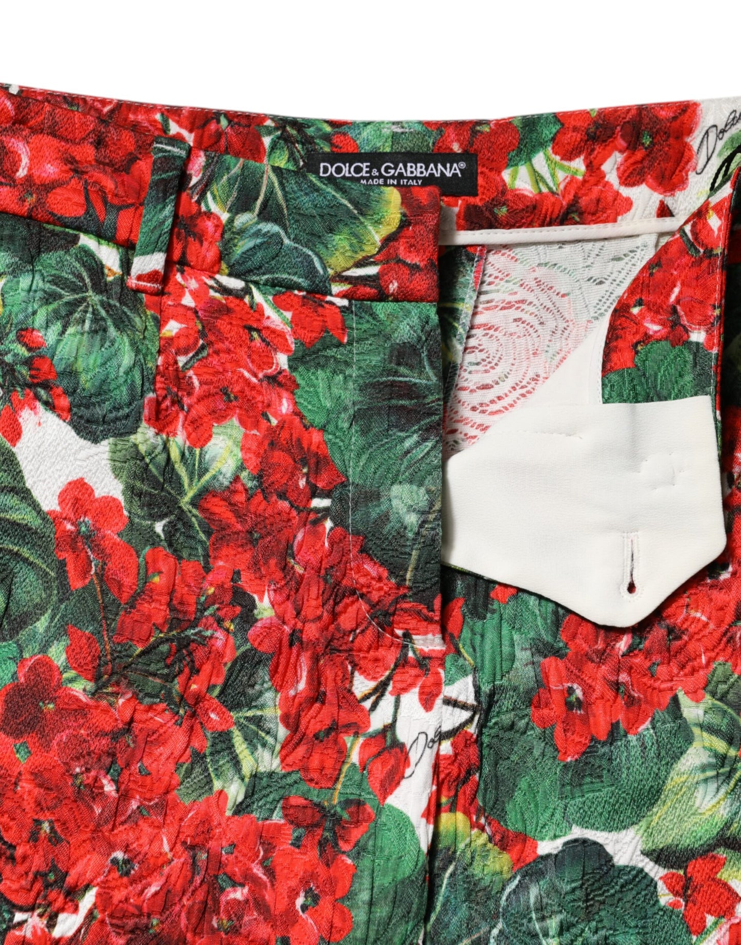 Dolce & Gabbana Cropped Pants mit mehrfarbigem Blumenmuster