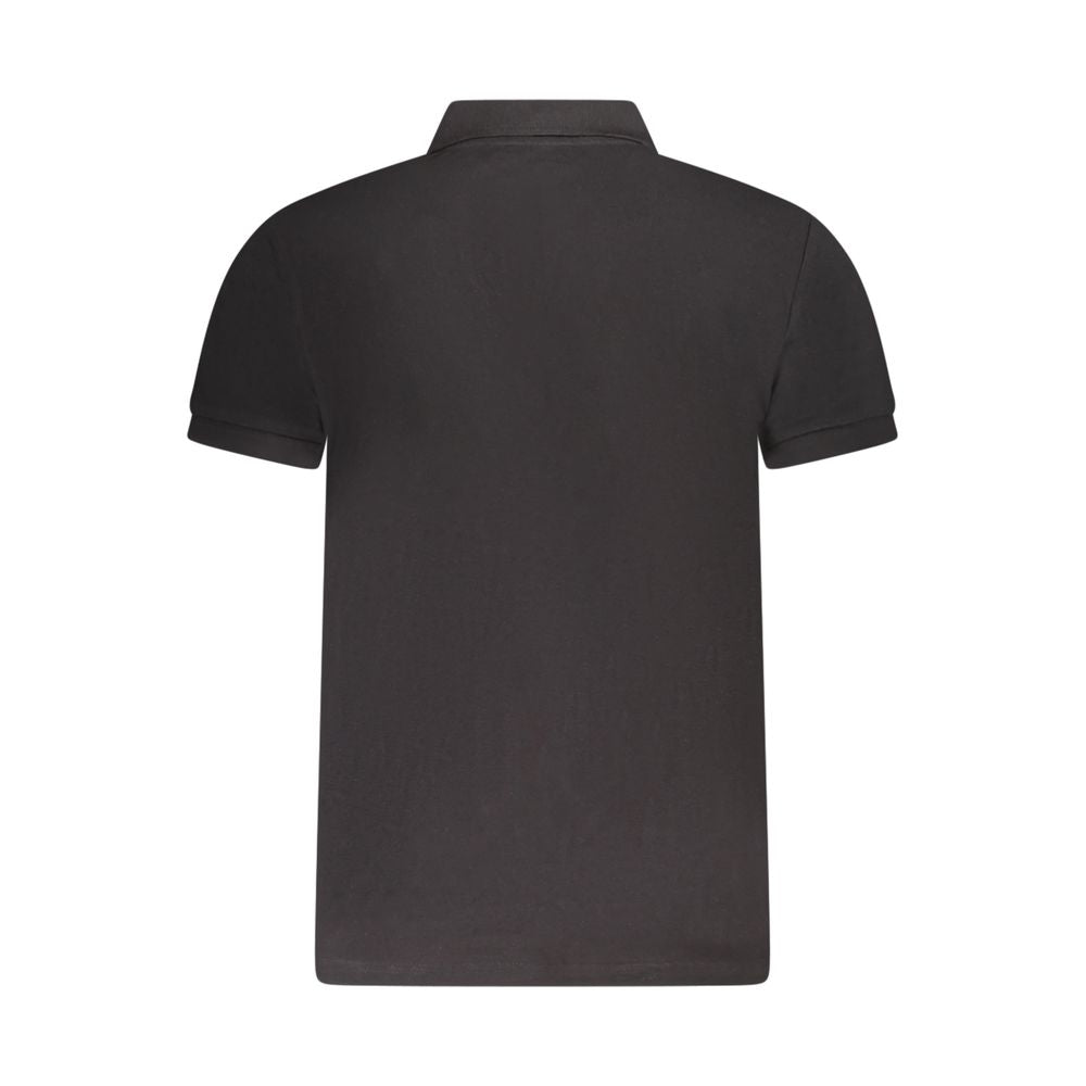 Cavalli Class Black Cotton Men Polo Shirt