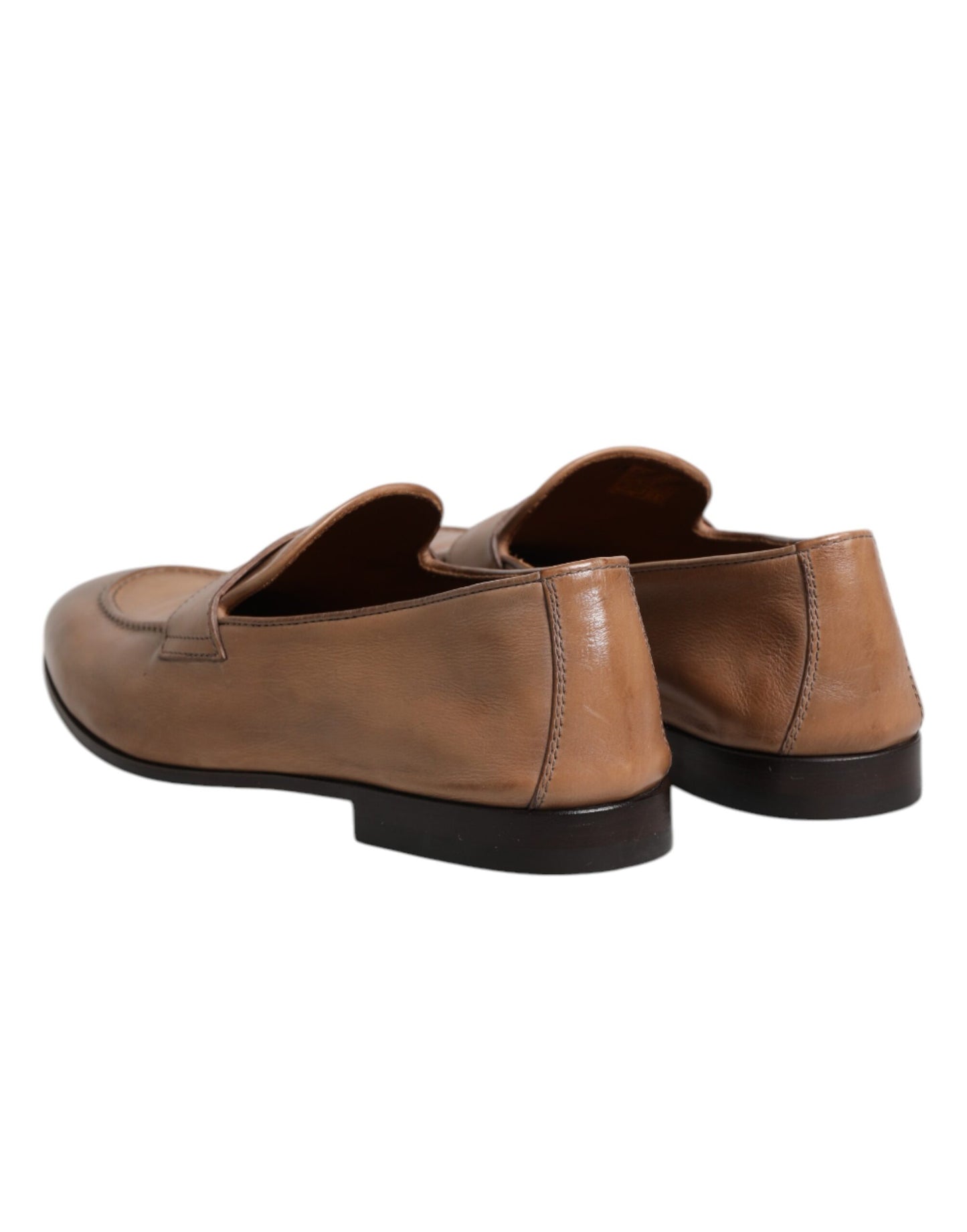 Brunello Cucinelli Brown Leather Loafer Dress Shoes