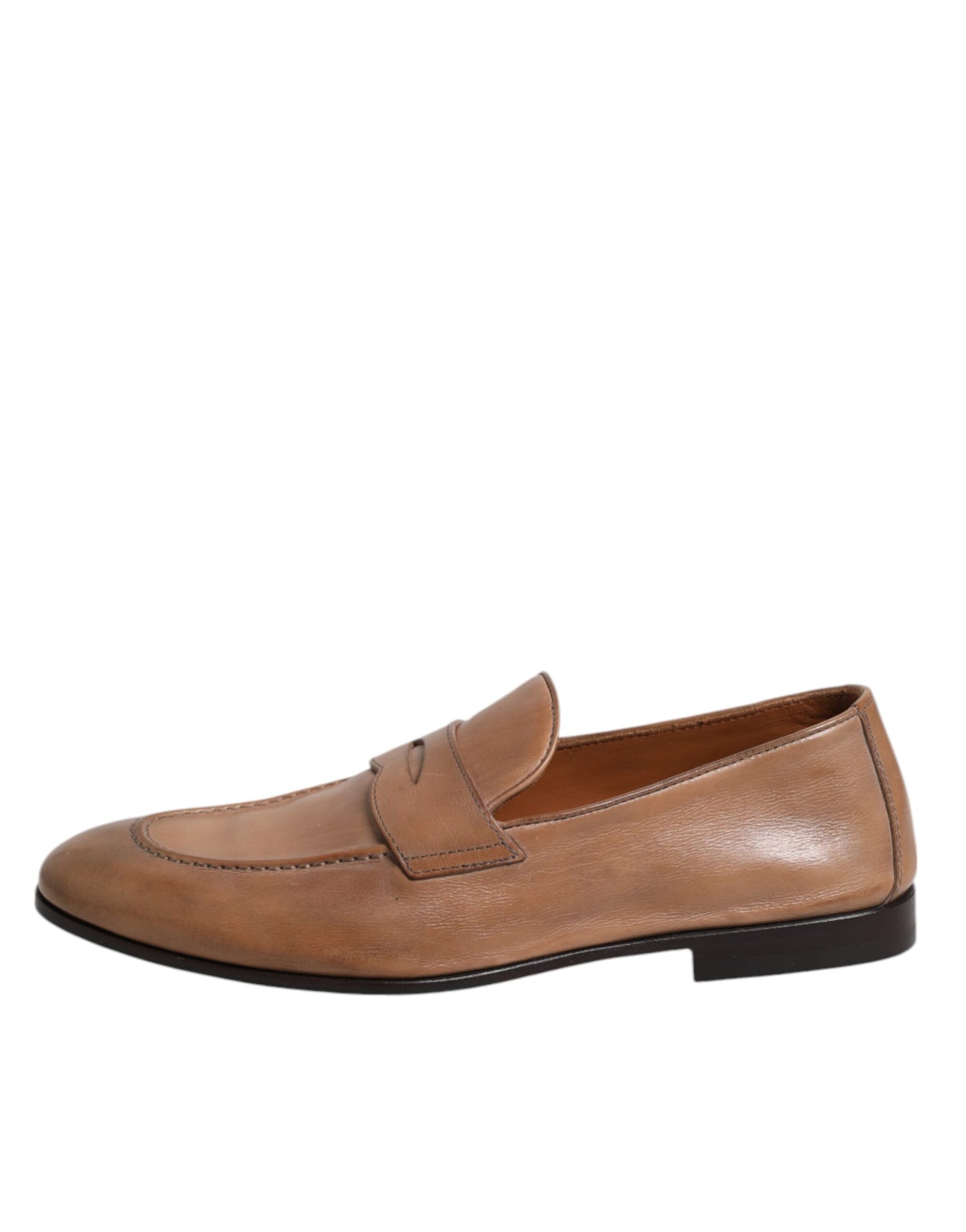 Brunello Cucinelli Brown Leather Loafer Dress Shoes