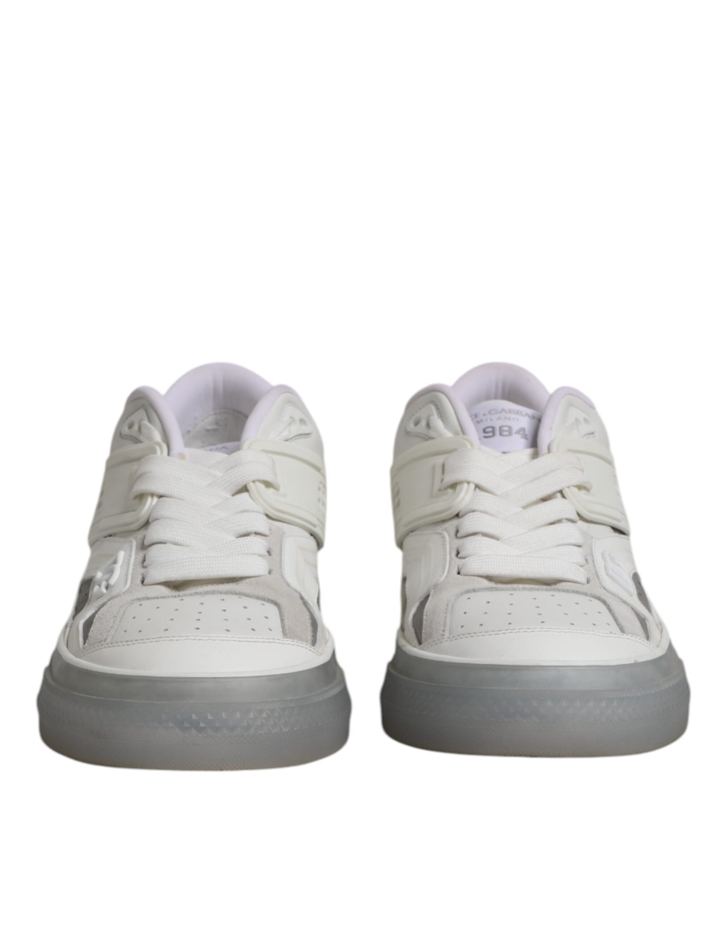 Dolce & Gabbana White Low Top DG Embossed Men Sneakers Shoes