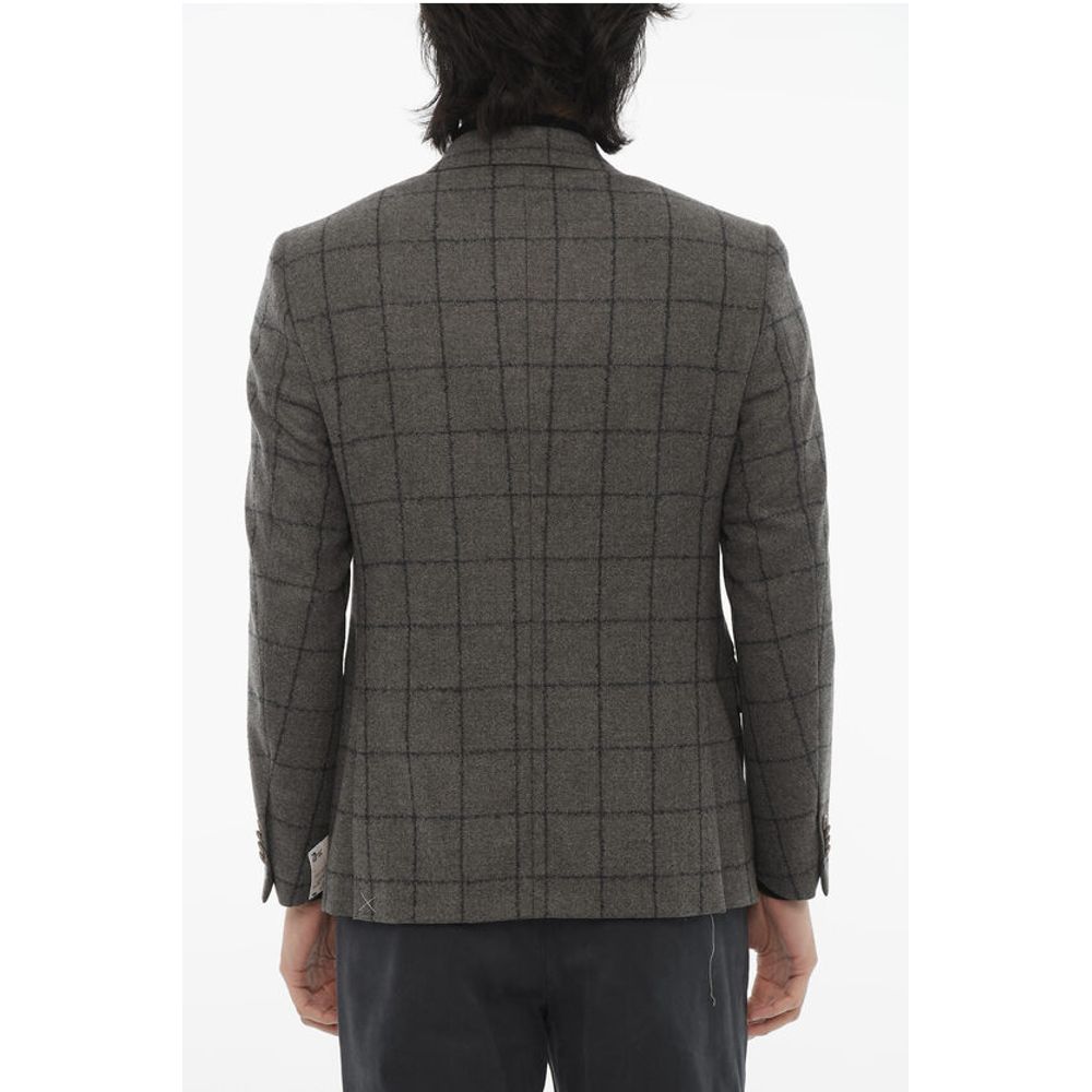 Corneliani CC COLLECTION Windowpane Check Wool Blend Blazer