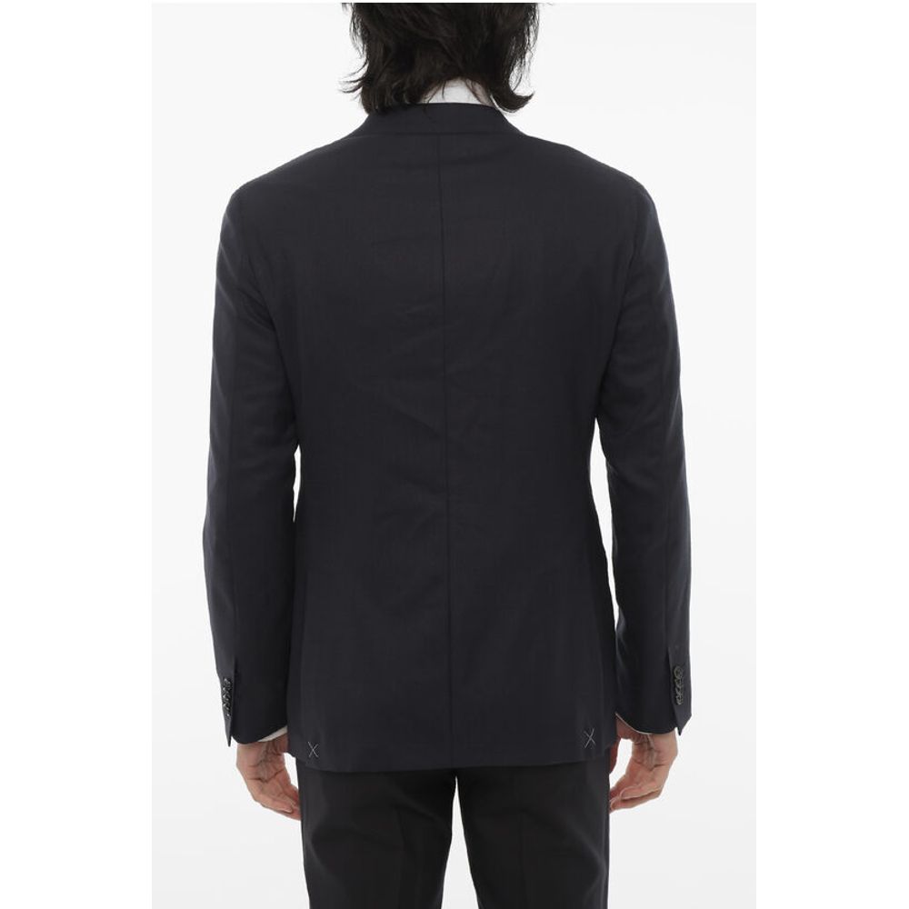 Corneliani CC COLLECTION Virgin Wool Half-Lined 2-Buttons Blazer with P