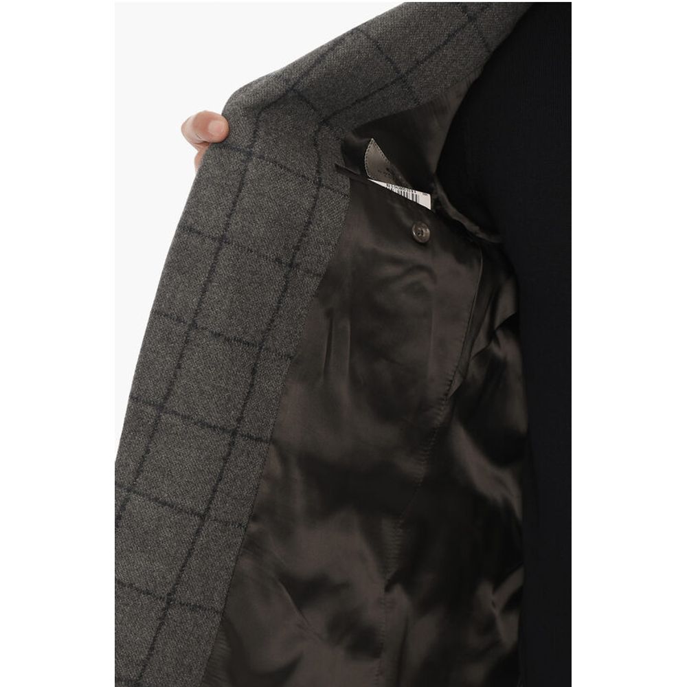 Corneliani CC COLLECTION Windowpane Check Wool Blend Blazer
