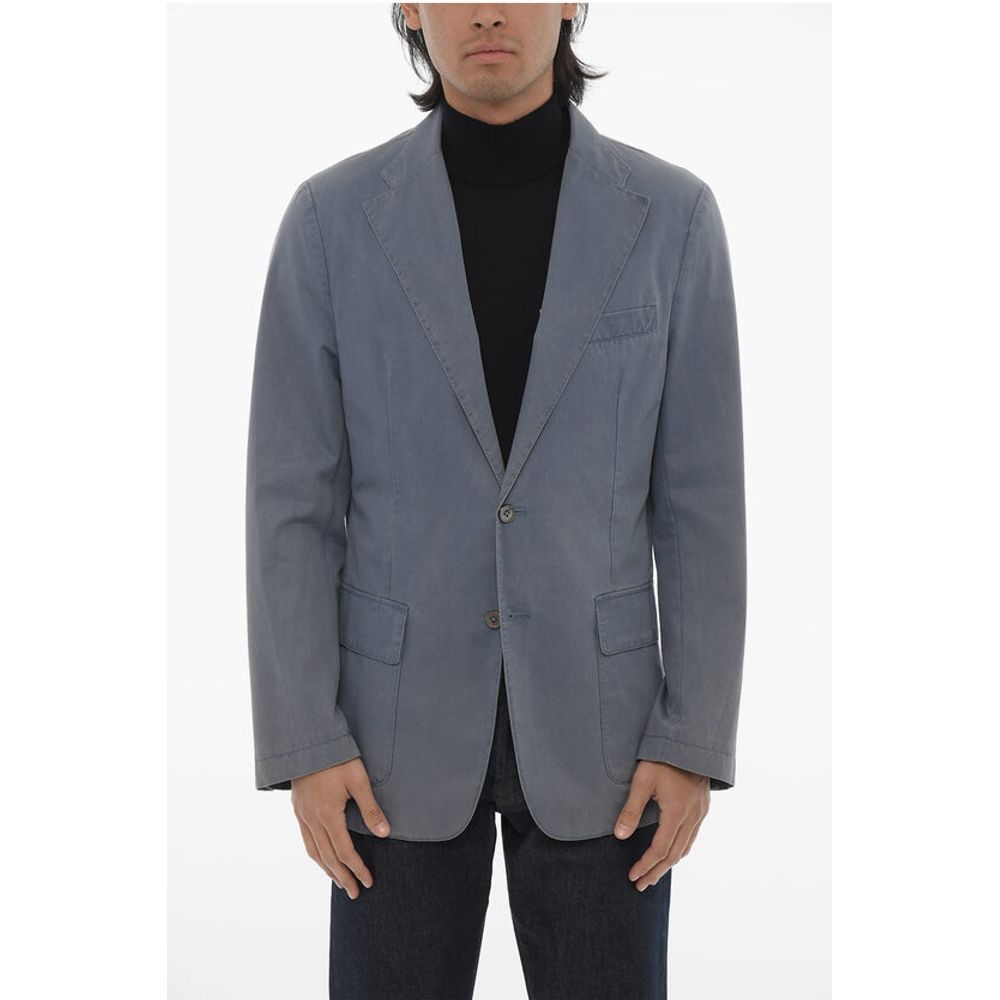 Corneliani ID Half-lined Cotton Blazer with Patch Pockets