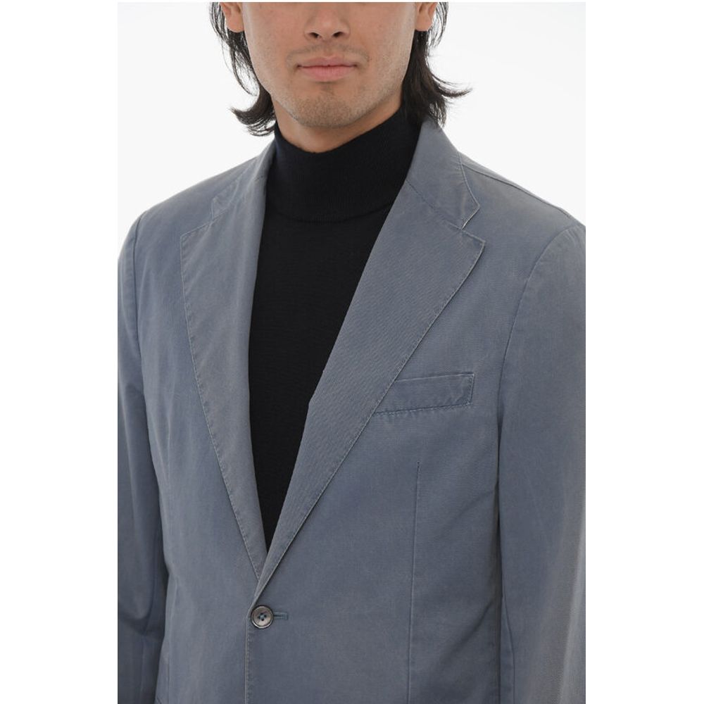 Corneliani ID Half-lined Cotton Blazer with Patch Pockets