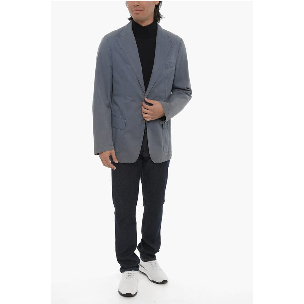 Corneliani ID Half-lined Cotton Blazer with Patch Pockets