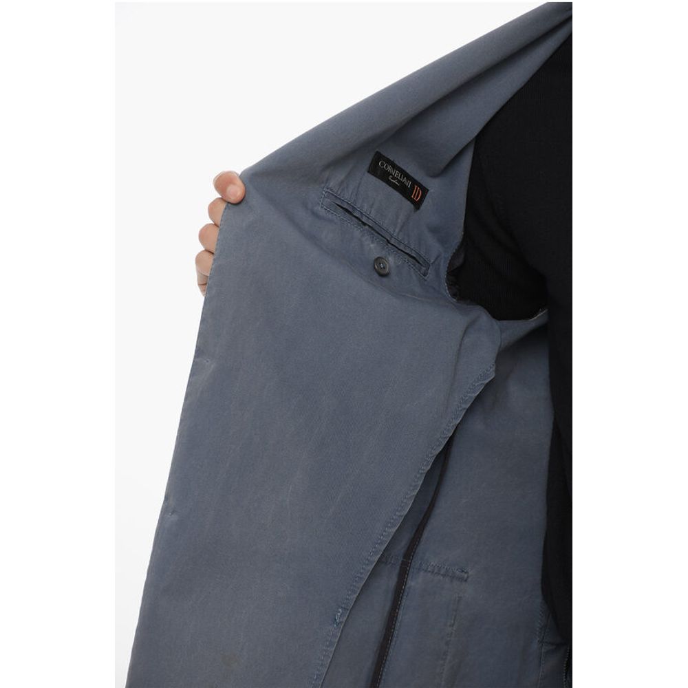 Corneliani ID Half-lined Cotton Blazer with Patch Pockets