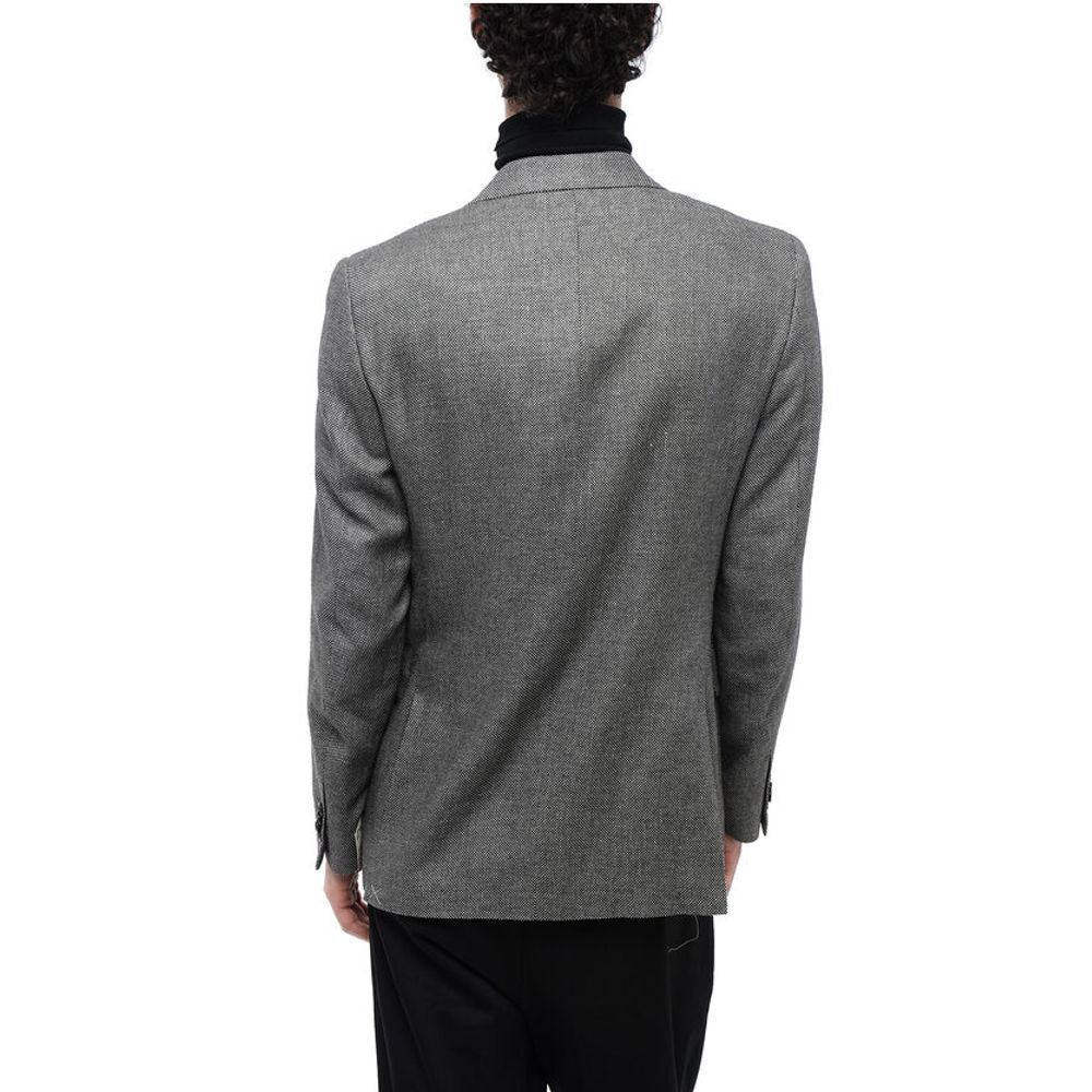 Corneliani CC COLLECTION Bird's Eye Cashmere Blend Single-breasted Blaz