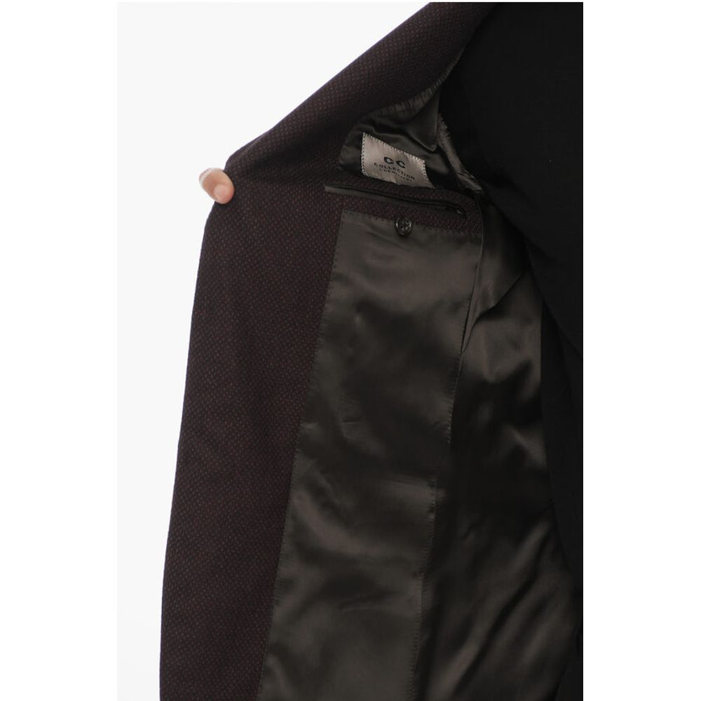 Corneliani CC COLLECTION Virgin Wool Blazer with Diamond Check Motif
