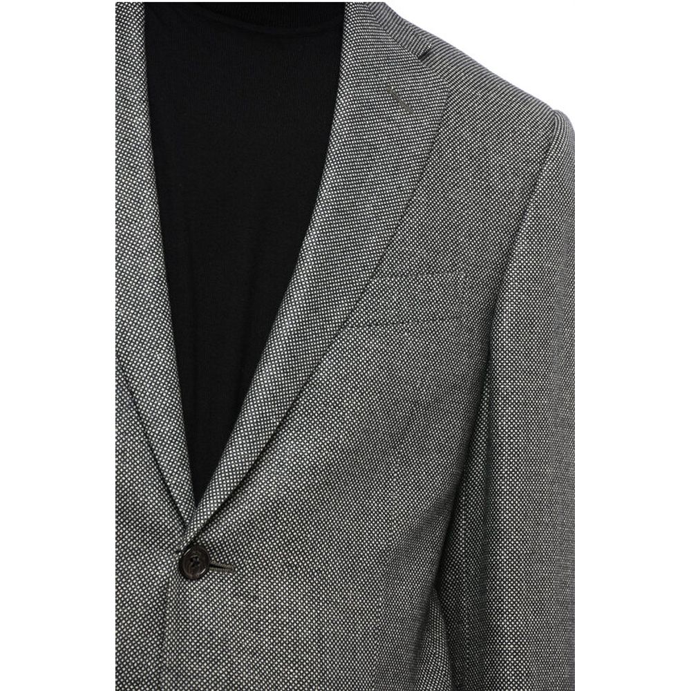 Corneliani CC COLLECTION Bird's Eye Cashmere Blend Single-breasted Blaz