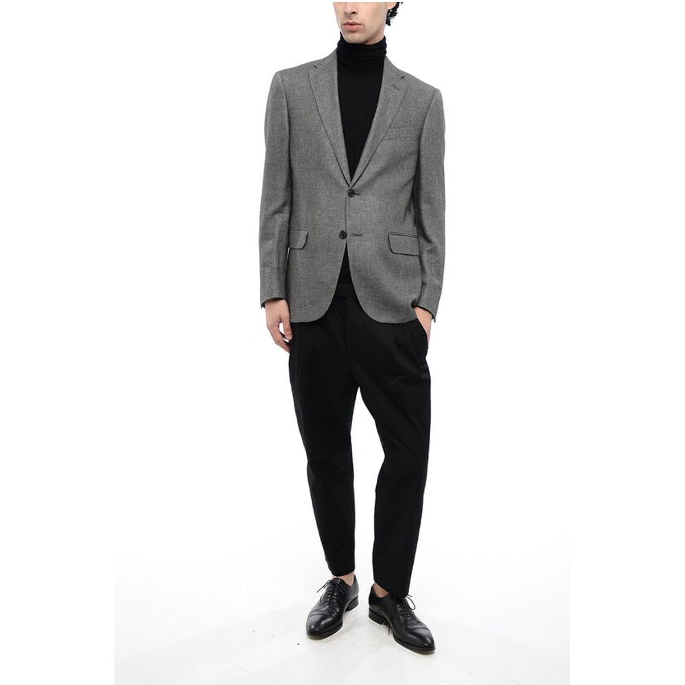 Corneliani CC COLLECTION Bird's Eye Cashmere Blend Single-breasted Blaz