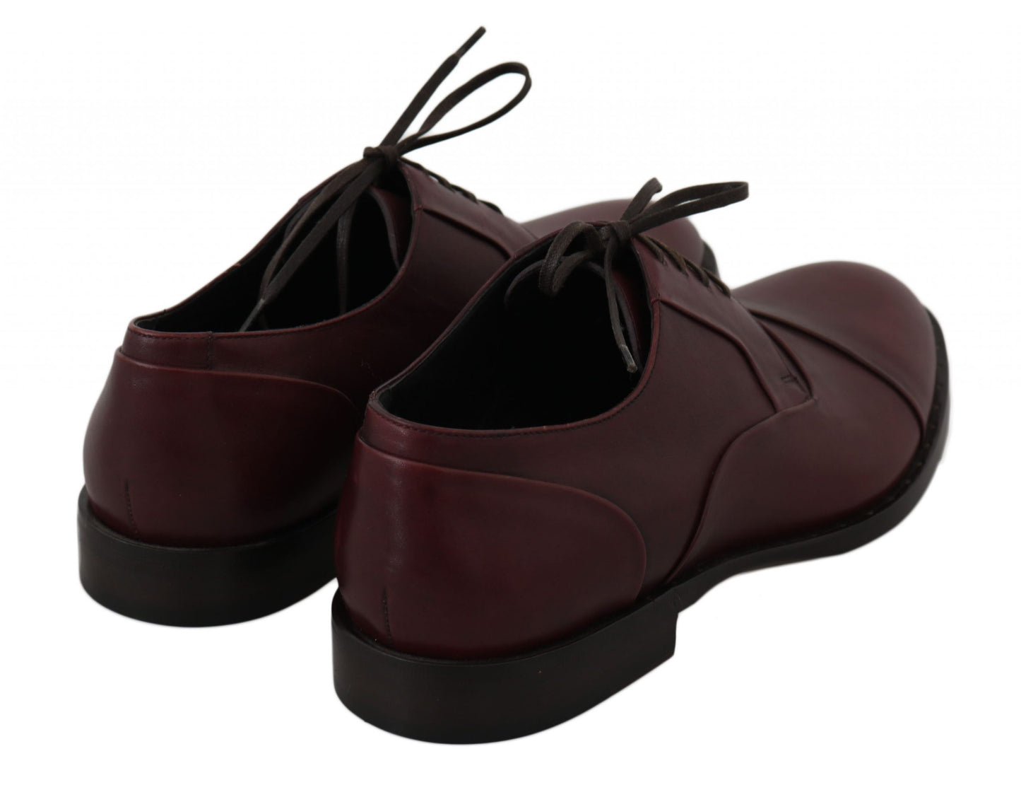 Dolce & Gabbana Elegante Bordeaux Leder Schnürschuhe