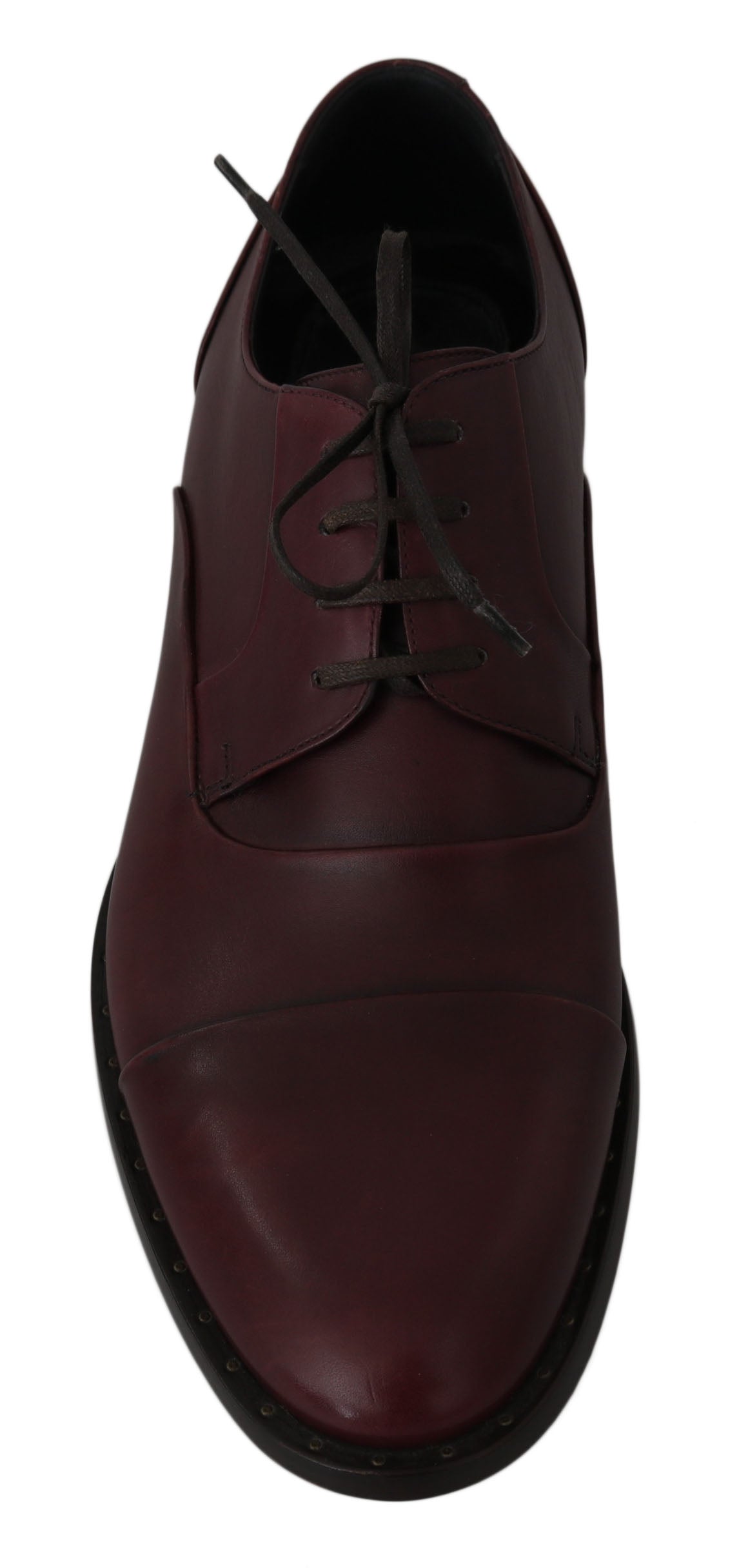 Dolce & Gabbana Elegante Bordeaux Leder Schnürschuhe