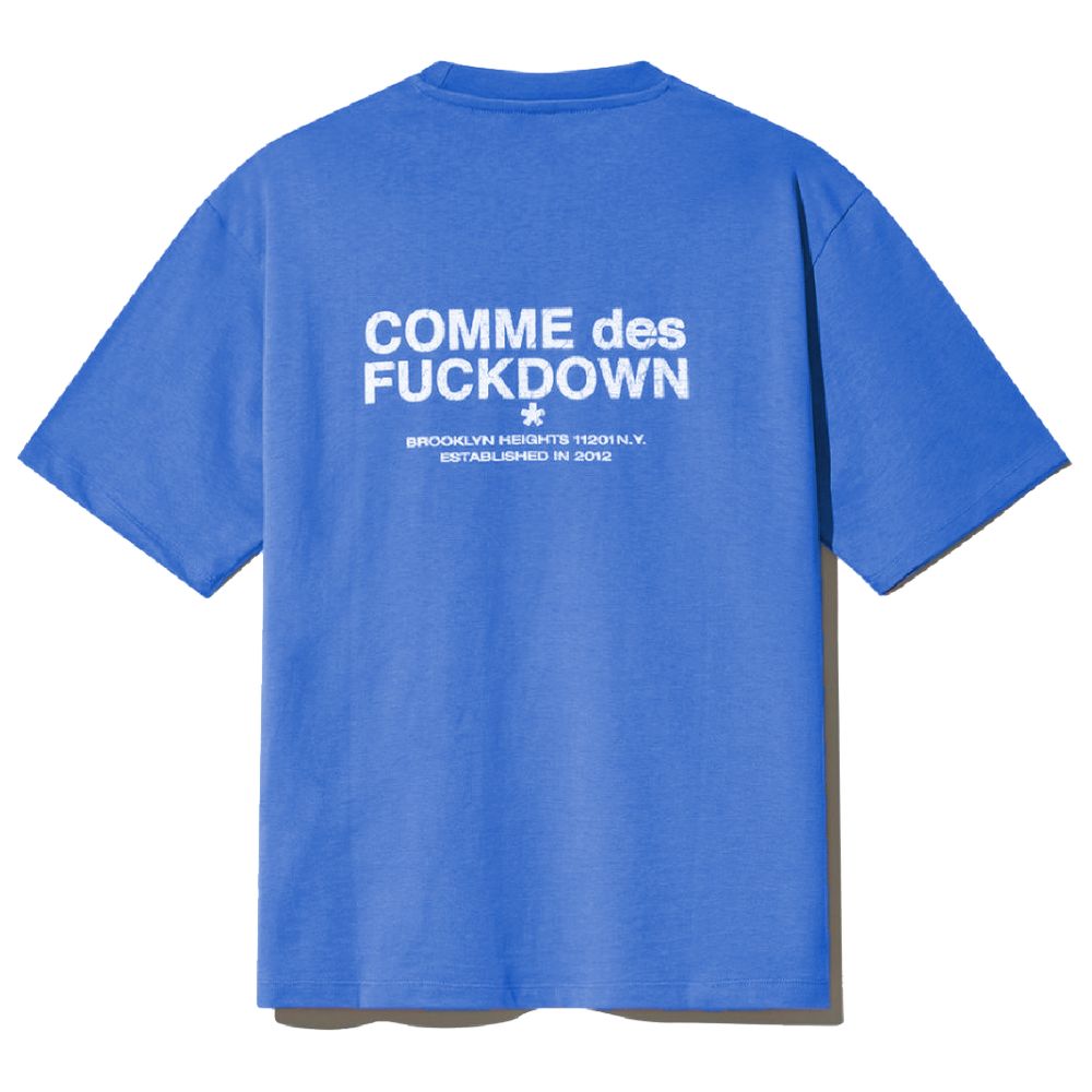 Comme Des Fuckdown Blue Cotton T-Shirt