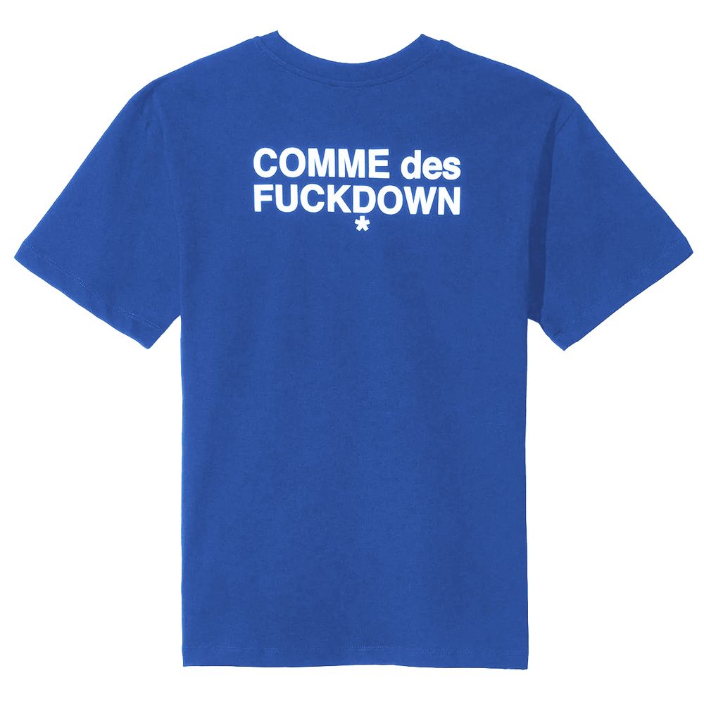 Comme Des Fuckdown Blue Cotton Tops & T-Shirt
