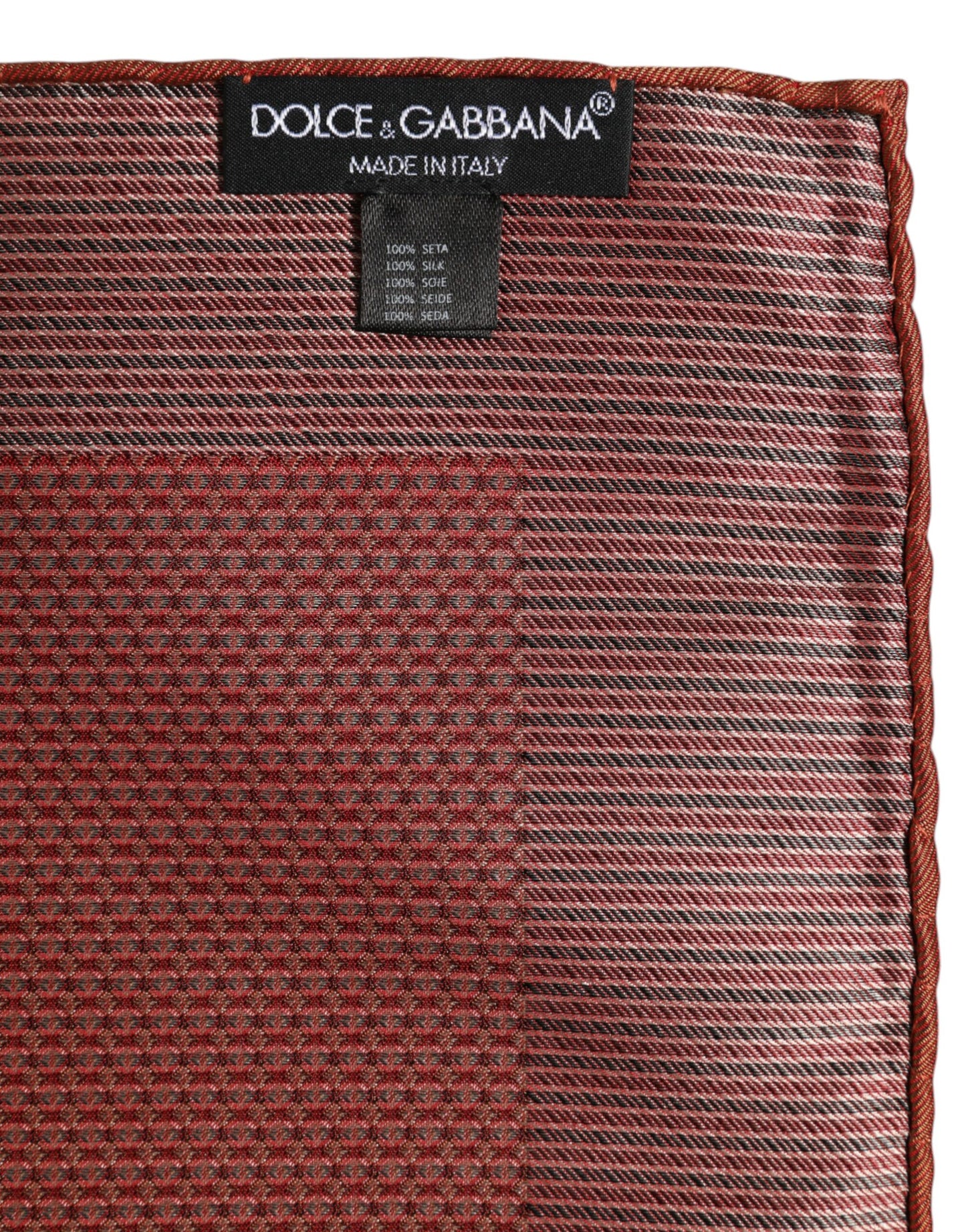 Dolce & Gabbana Orange Silk Square Men Foulard Scarf