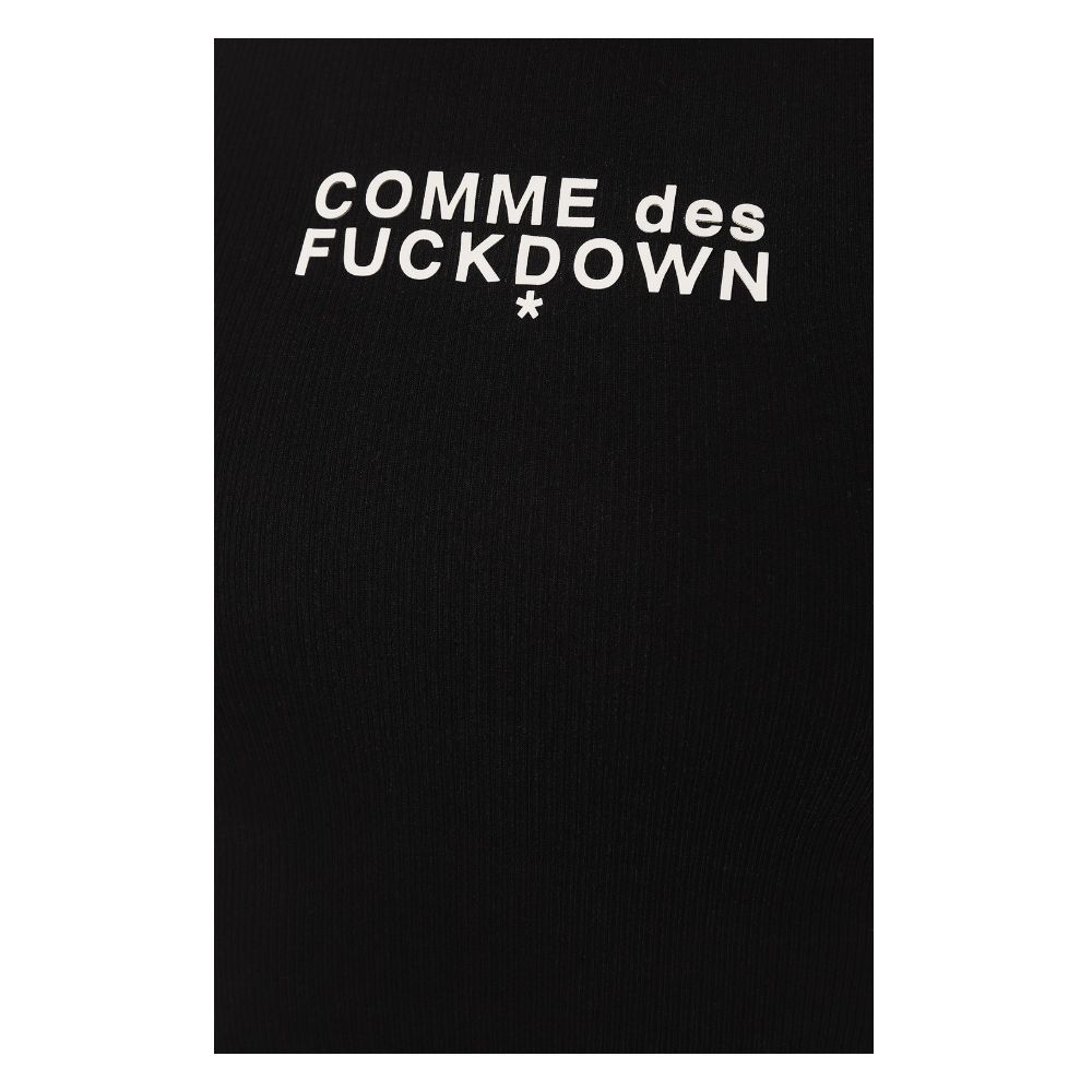 Comme Des Fuckdown Black Cotton Tops & T-Shirt