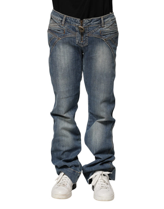 Just Cavalli Blue Washed Straight Fit Men Denim Jeans