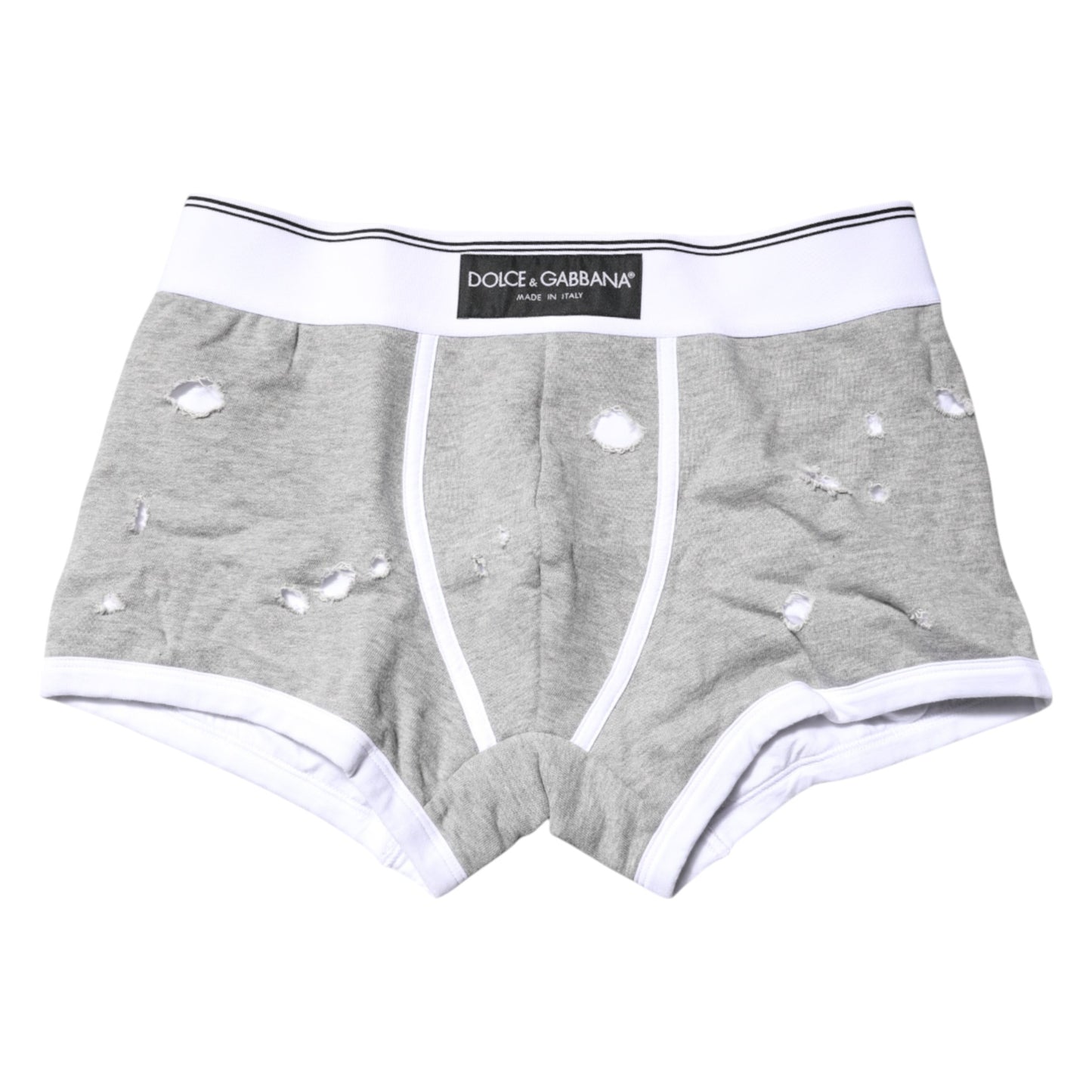 Dolce & Gabbana Gray Cotton Stretch Regular Boxer Underwear