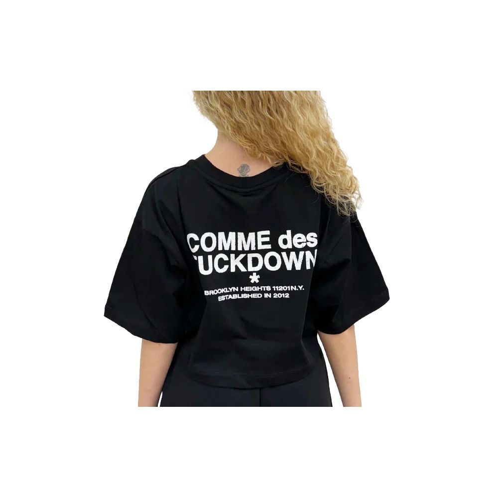 Comme Des Fuckdown Black Cotton Tops & T-Shirt