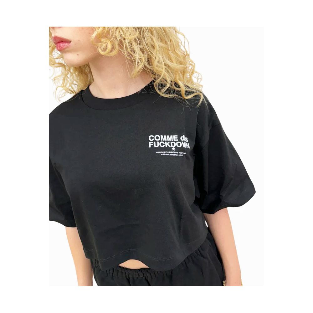Comme Des Fuckdown Black Cotton Tops & T-Shirt