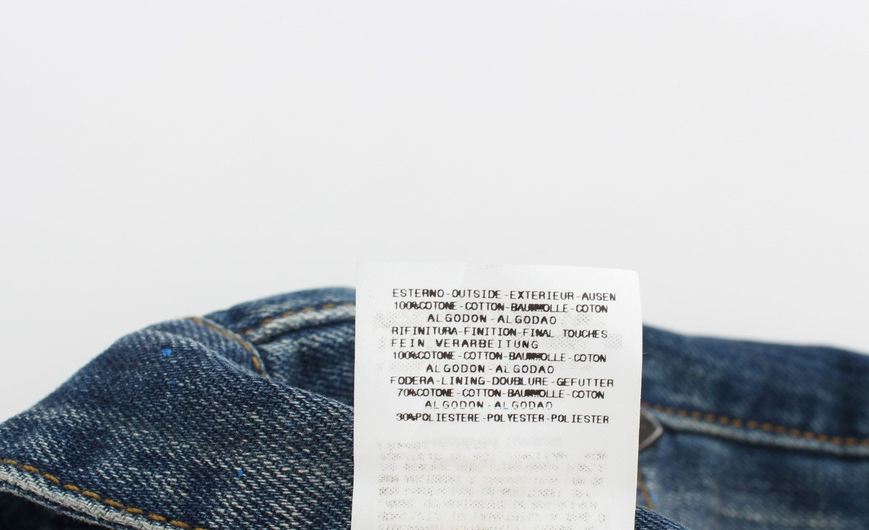 Jeans slim fit con vernice lavata blu