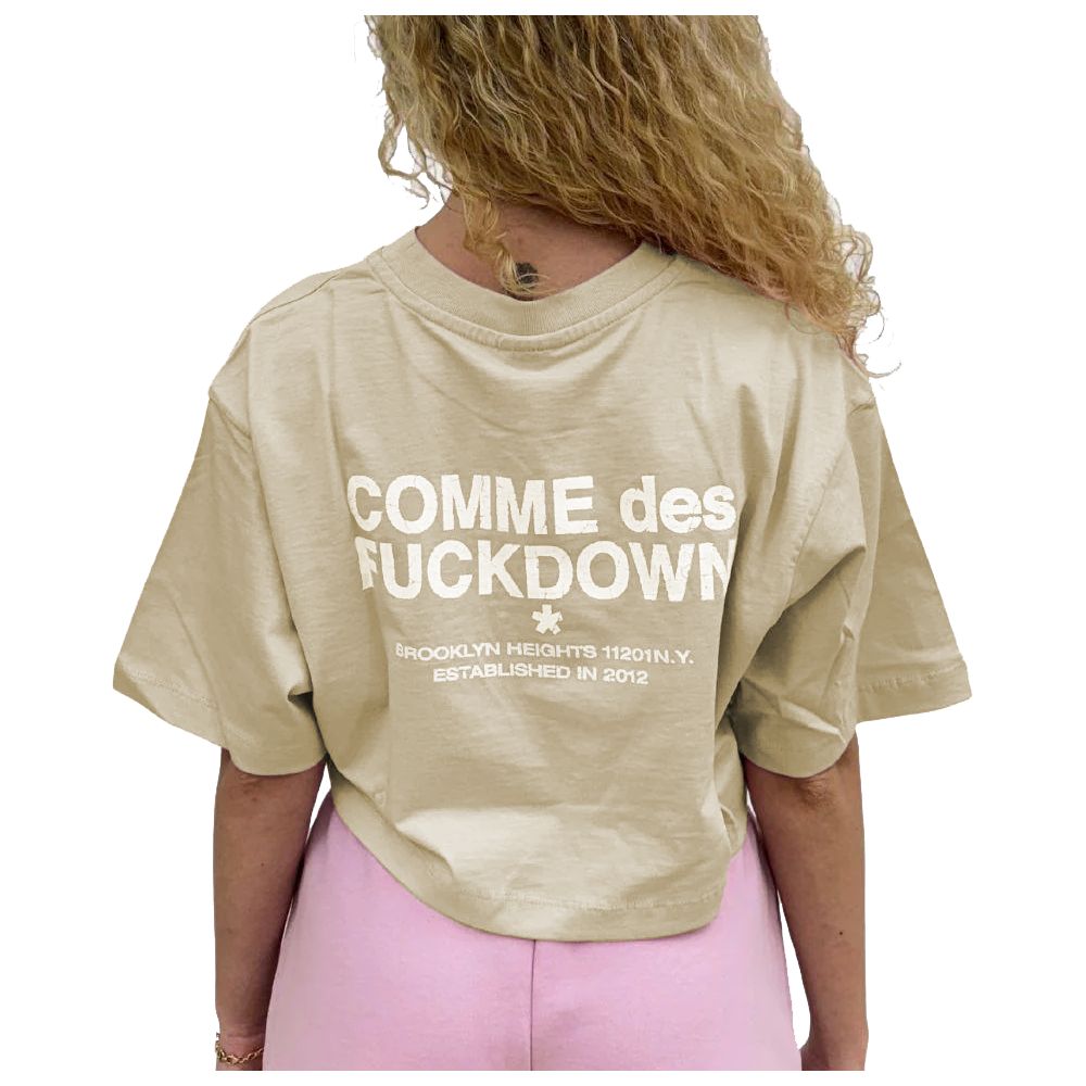Comme Des Fuckdown Beige Cotton Tops & T-Shirt