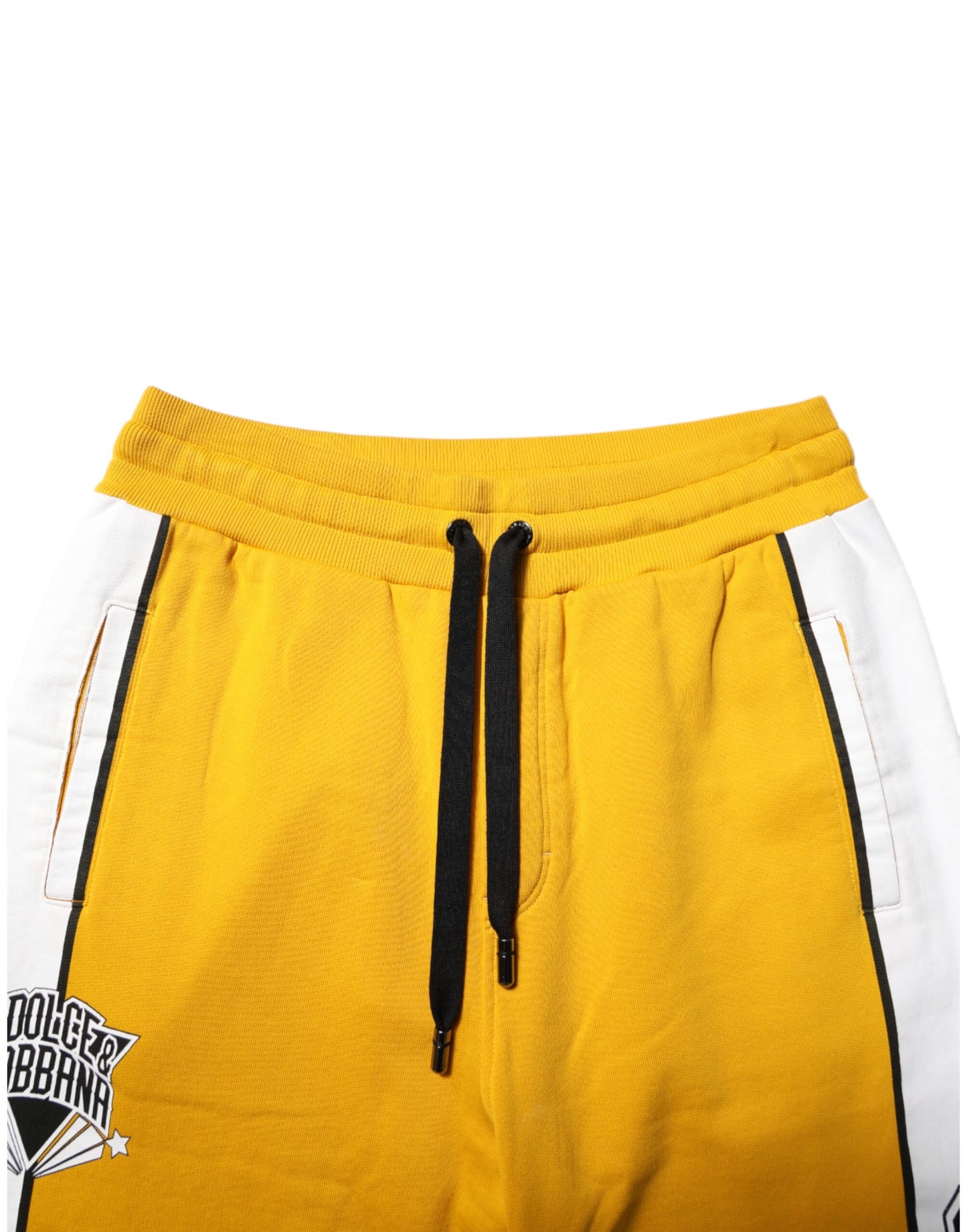 Dolce & Gabbana Yellow Cotton Printed Sweatpants Jogger Pants
