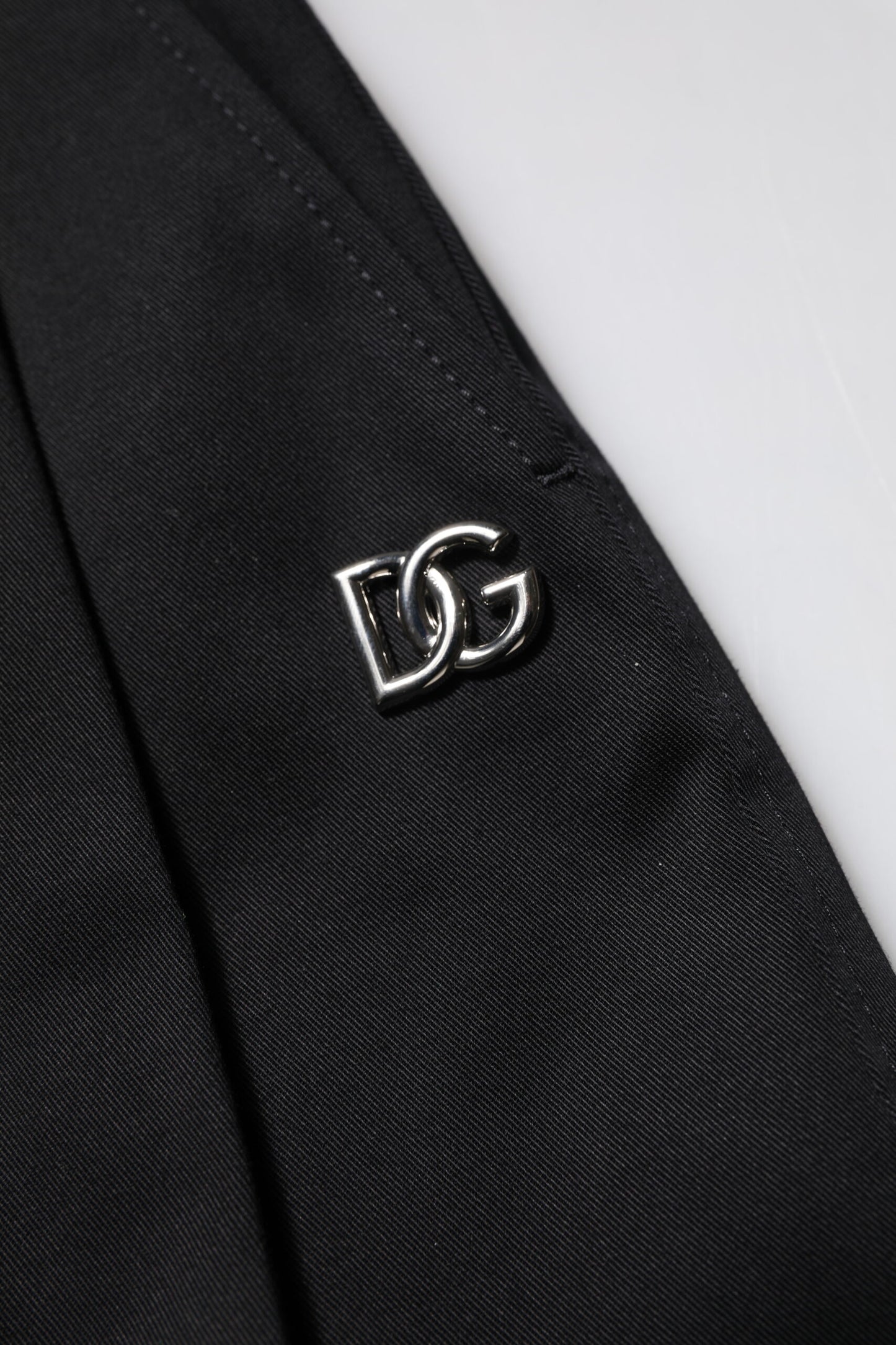 Dolce & Gabbana Black Cotton HighWaist Wide Leg Pants