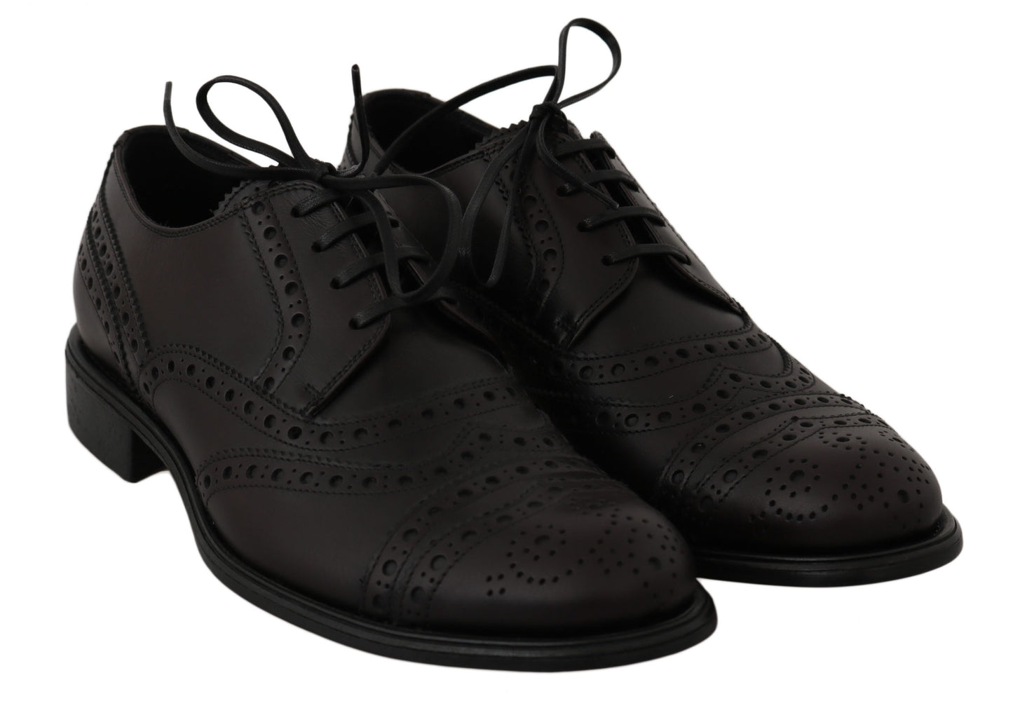 Dolce & Gabbana Elegante Bordeaux Wingtip Derby Dressschuhe