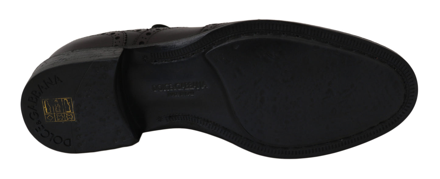 Dolce & Gabbana Elegante Bordeaux Wingtip Derby Dressschuhe