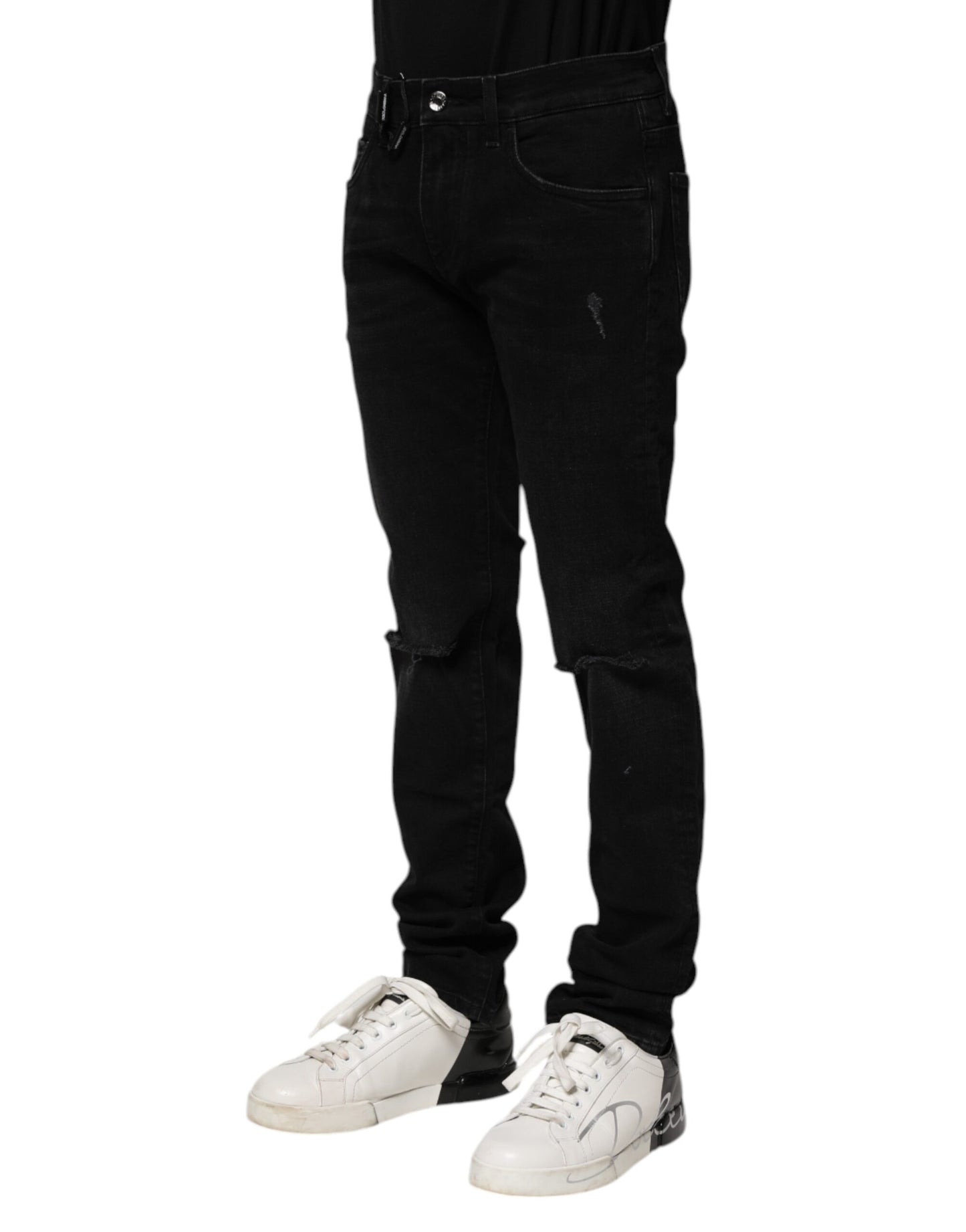 Dolce & Gabbana Black Cotton Skinny Denim Jeans