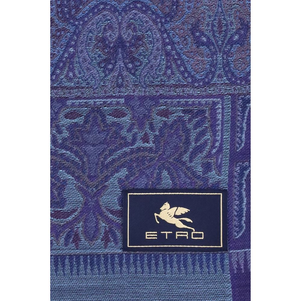 Etro jacquard wool and silk Scarf
