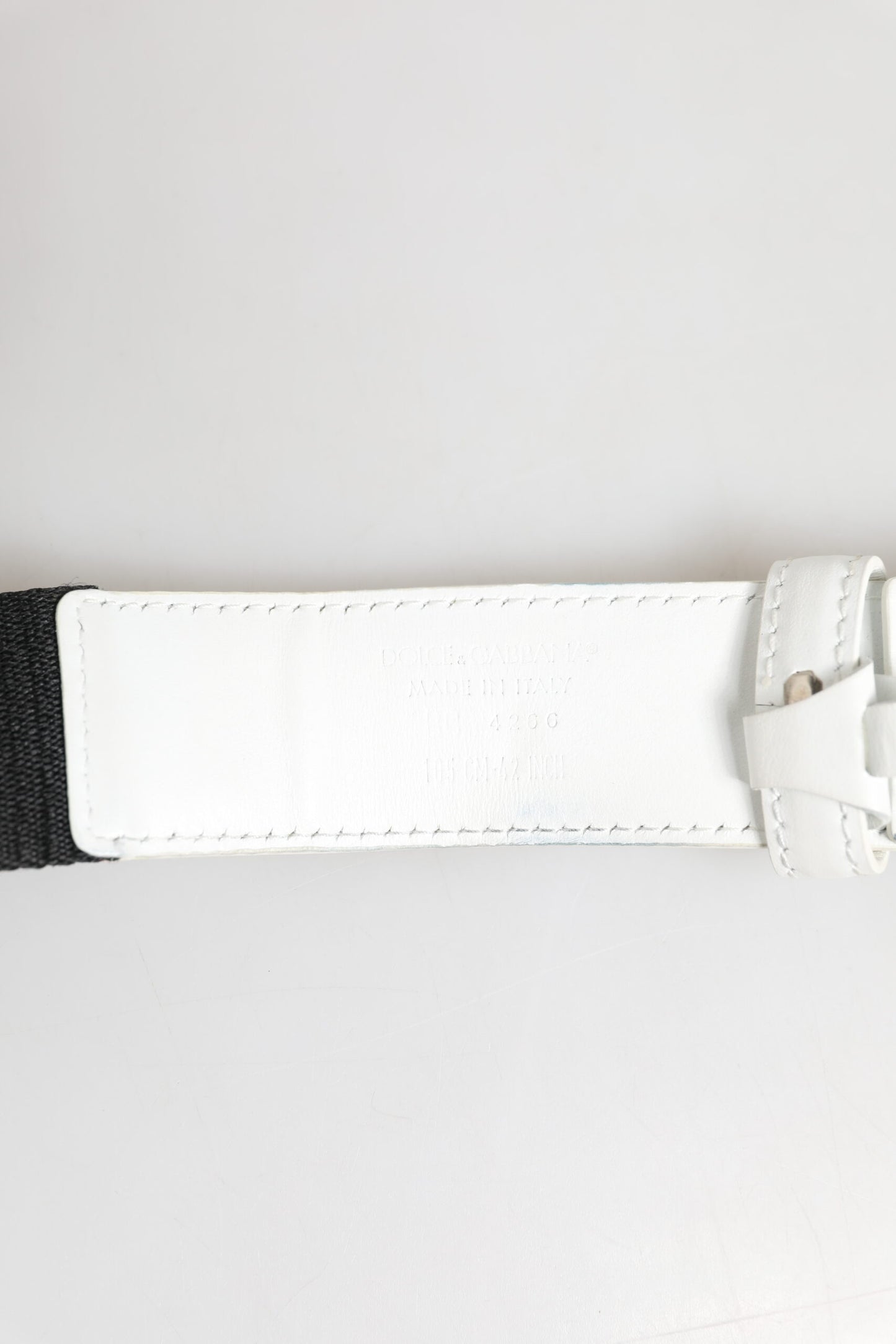 Dolce & Gabbana Black White Metal DG Logo Buckle Belt