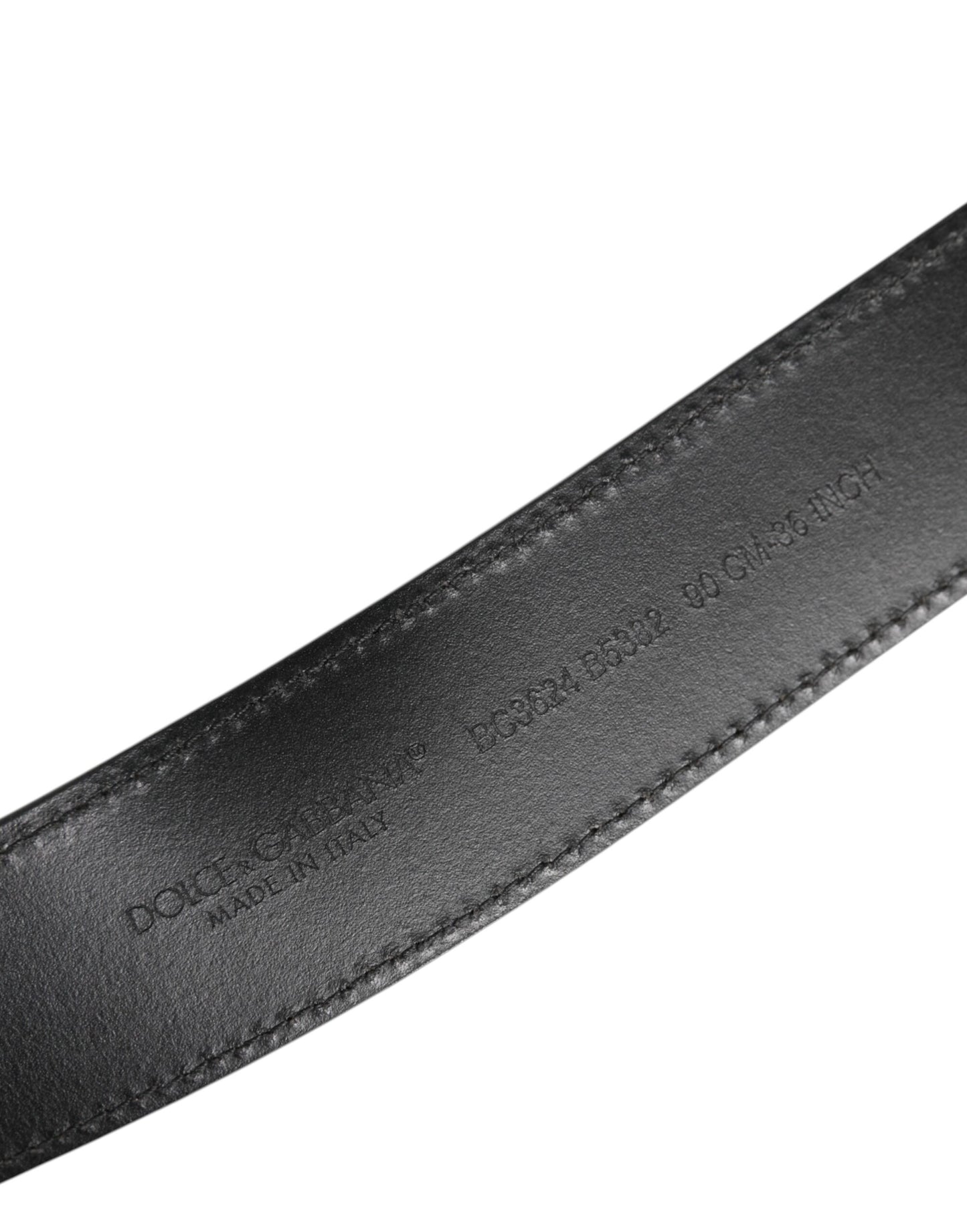 Dolce & Gabbana Black Leather Classic Metal Logo Buckle Belt