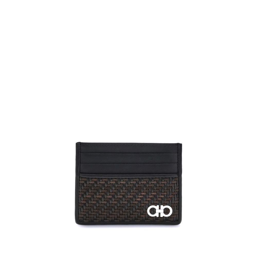 Ferragamo Woven Gancini Card Holder