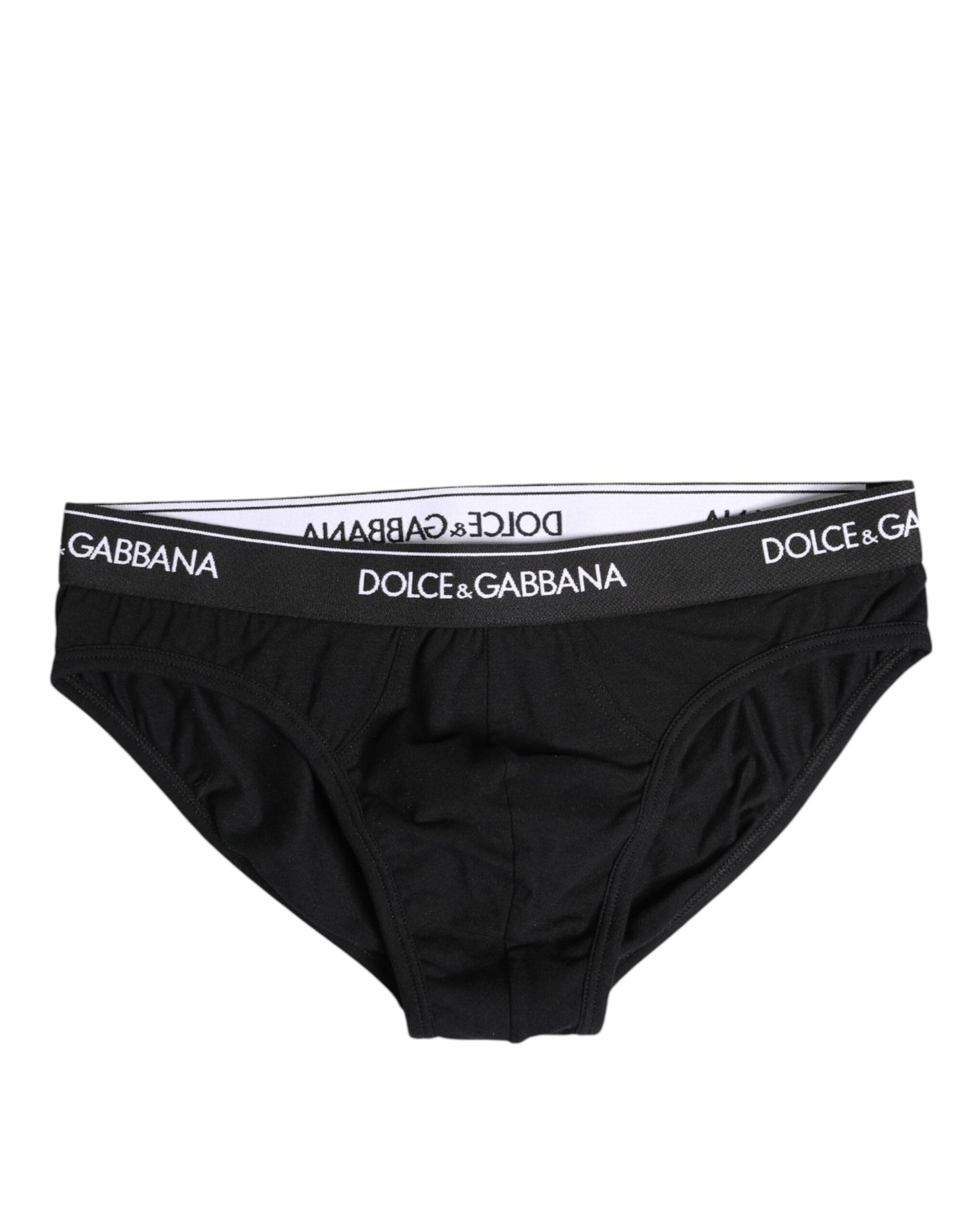Dolce & Gabbana Black Cotton Stretch Regular Brief Underwear