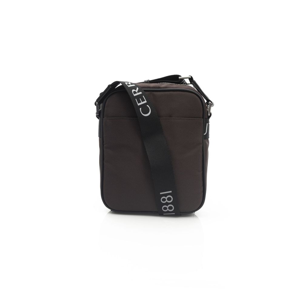 Bolso bandolera de nailon marrón