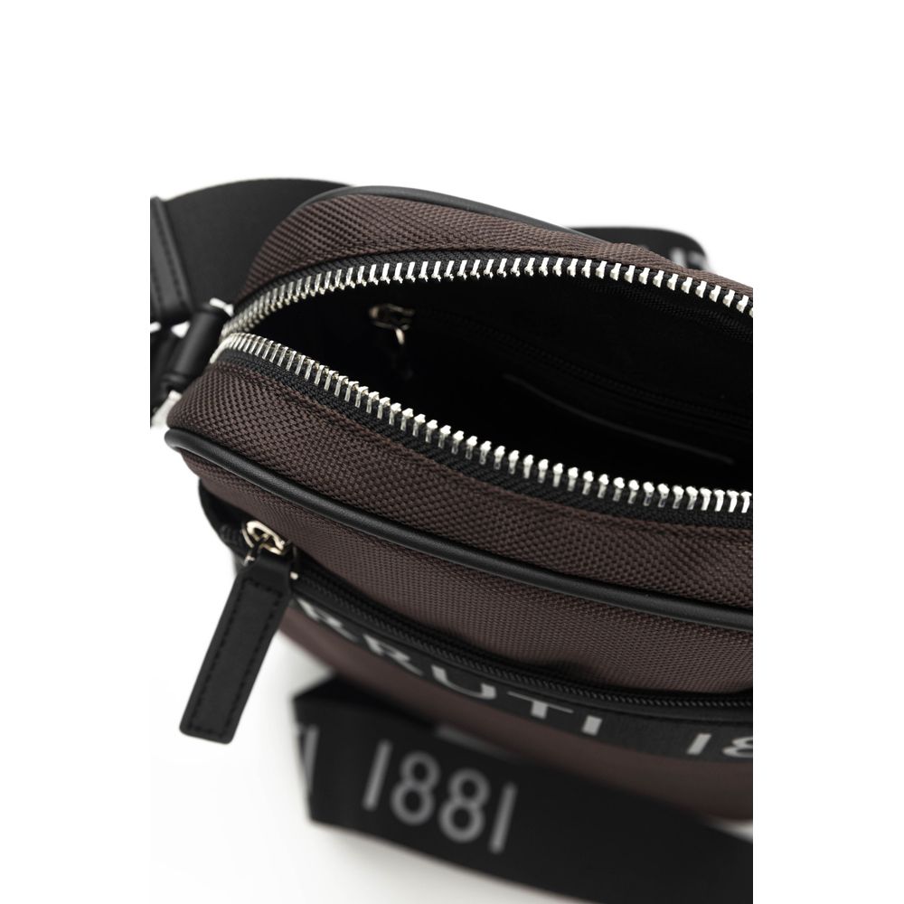 Bolso bandolera de nailon marrón