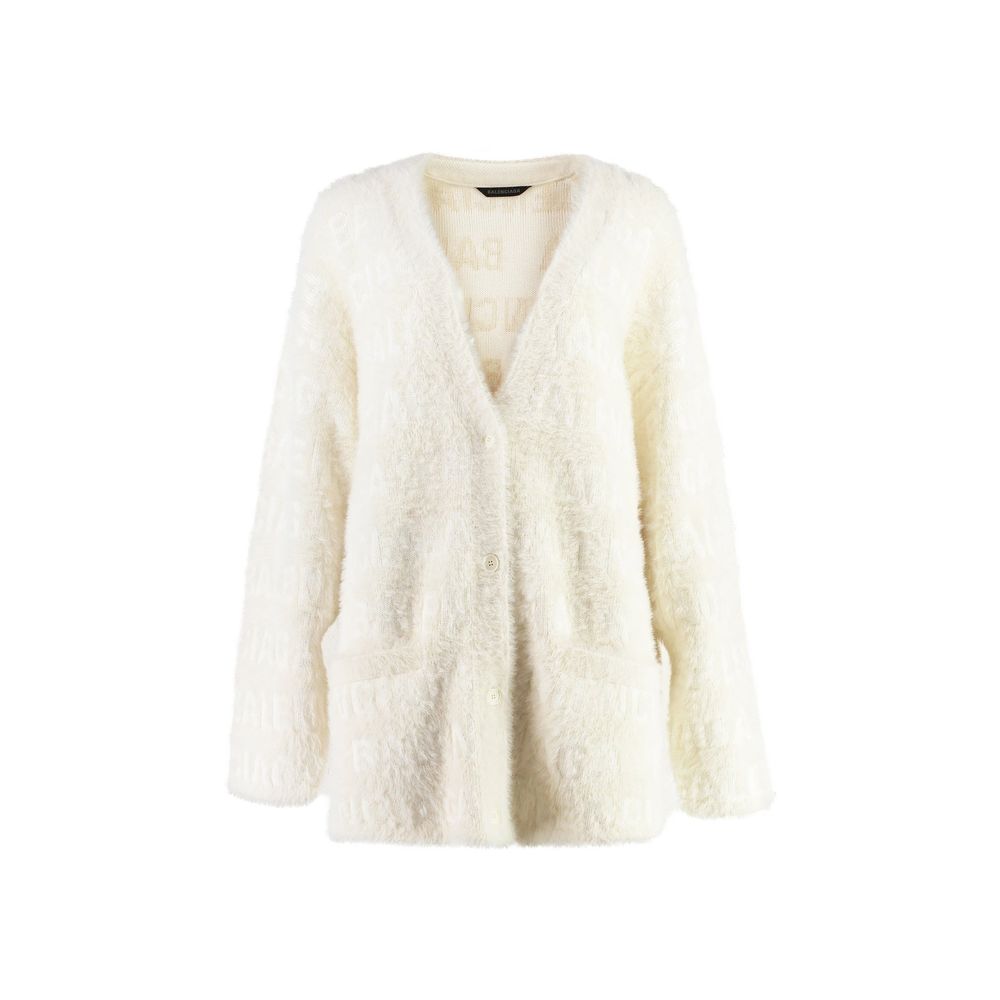 Balenciaga Wool Blend Jacquard Cardigan
