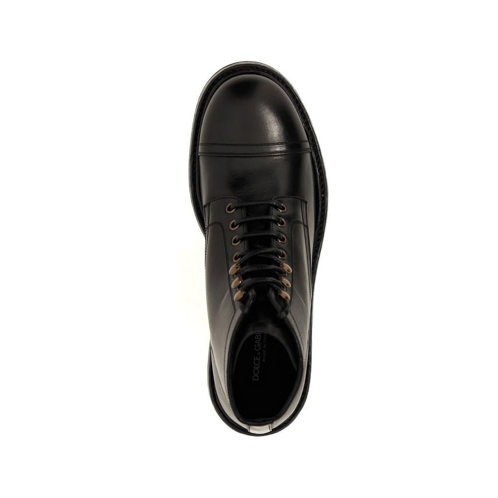 Dolce & Gabbana Lace-Up Leather Boots